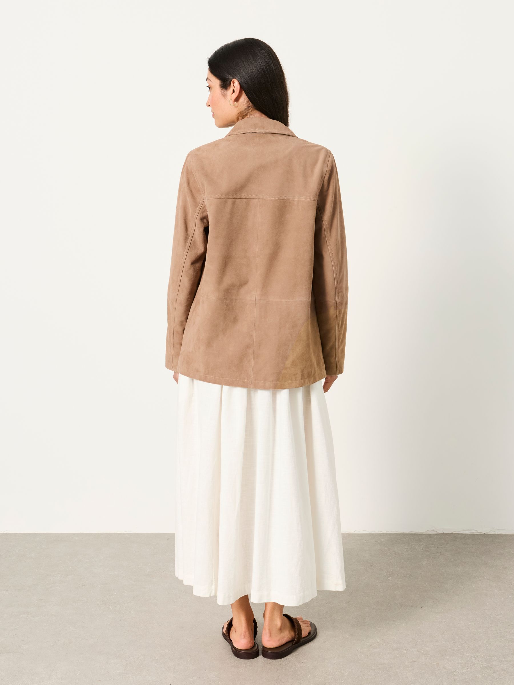 Erin Beige Petite Suede Jacket - Image 2 of 6
