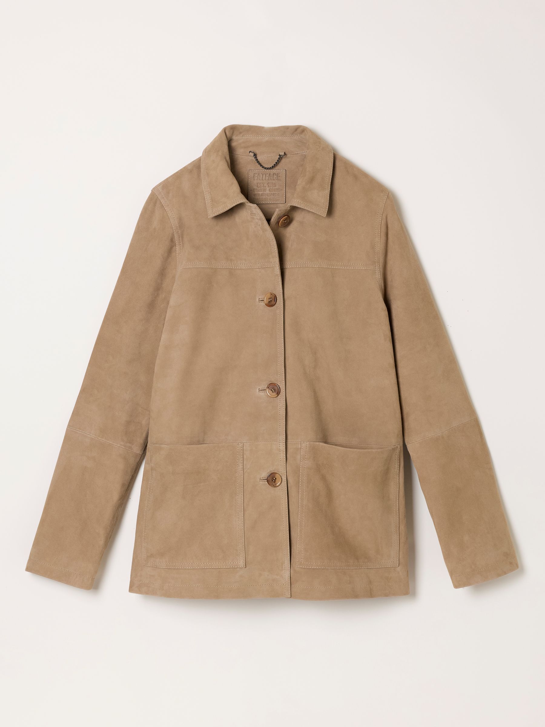 Erin Beige Petite Suede Jacket - Image 6 of 6