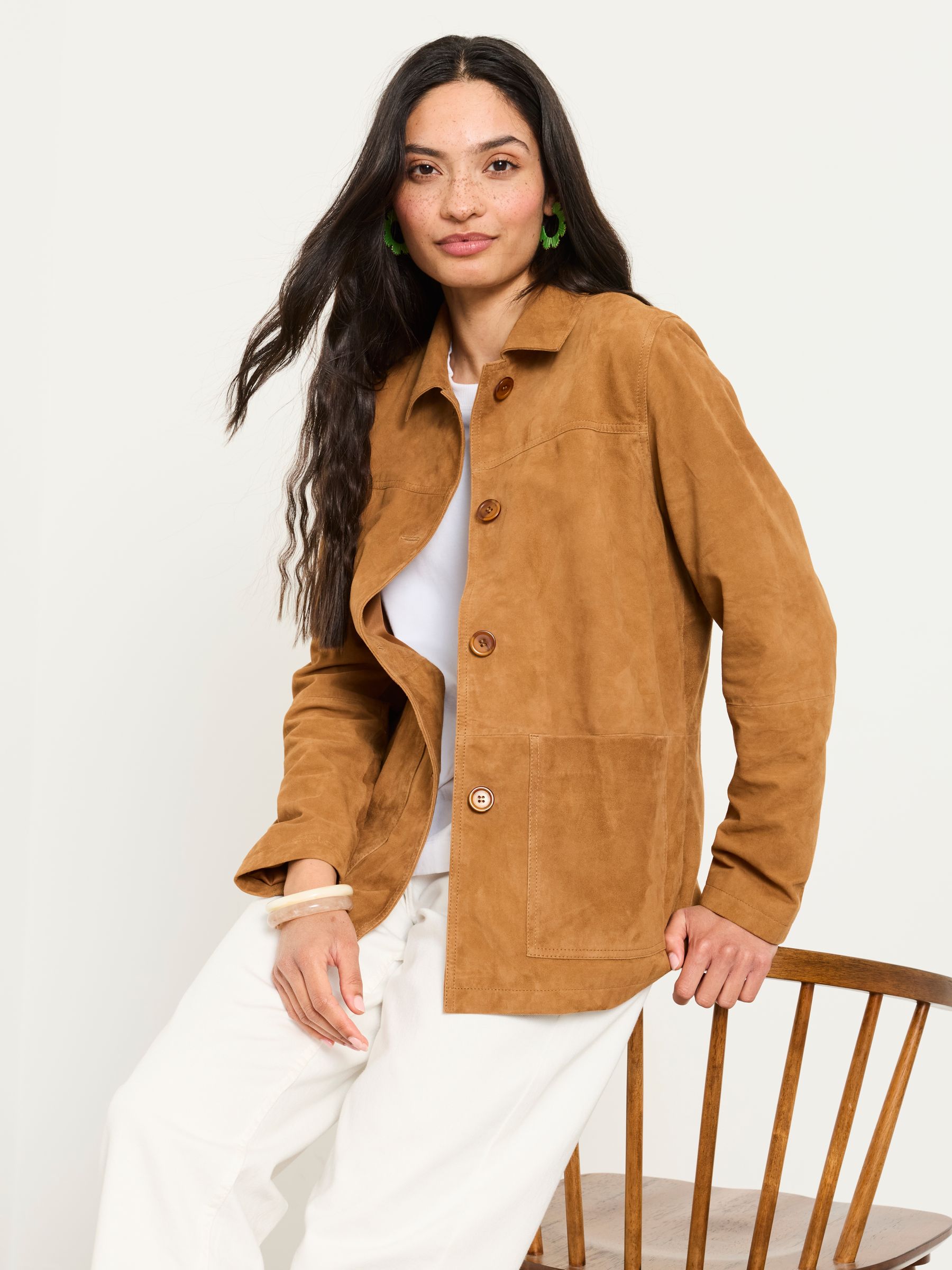 Erin Tan Brown Suede Jacket - Image 5 of 6