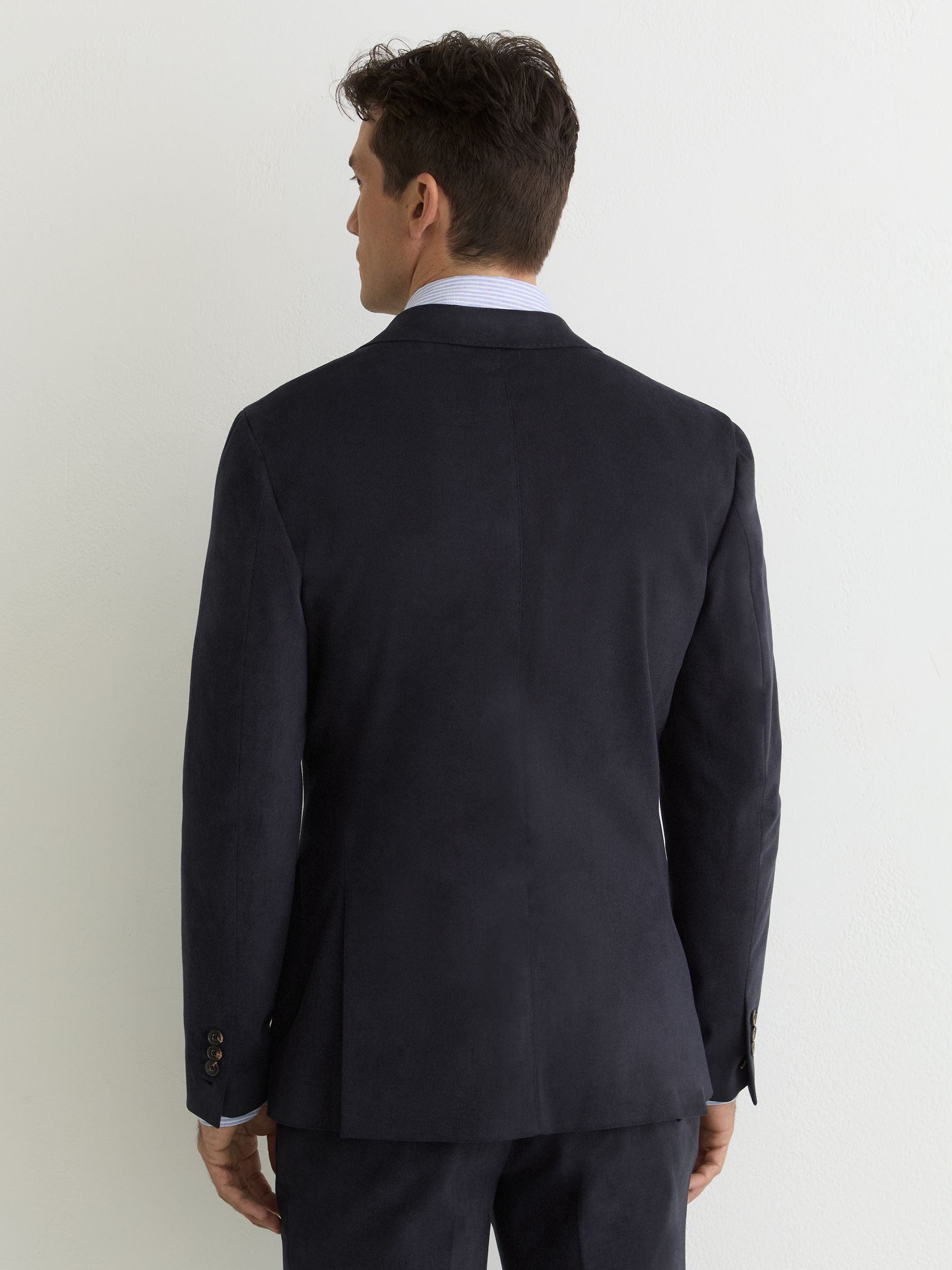Brushed Twill Single-Breasted Blazer Tailored-Fit in Navy - image 5
