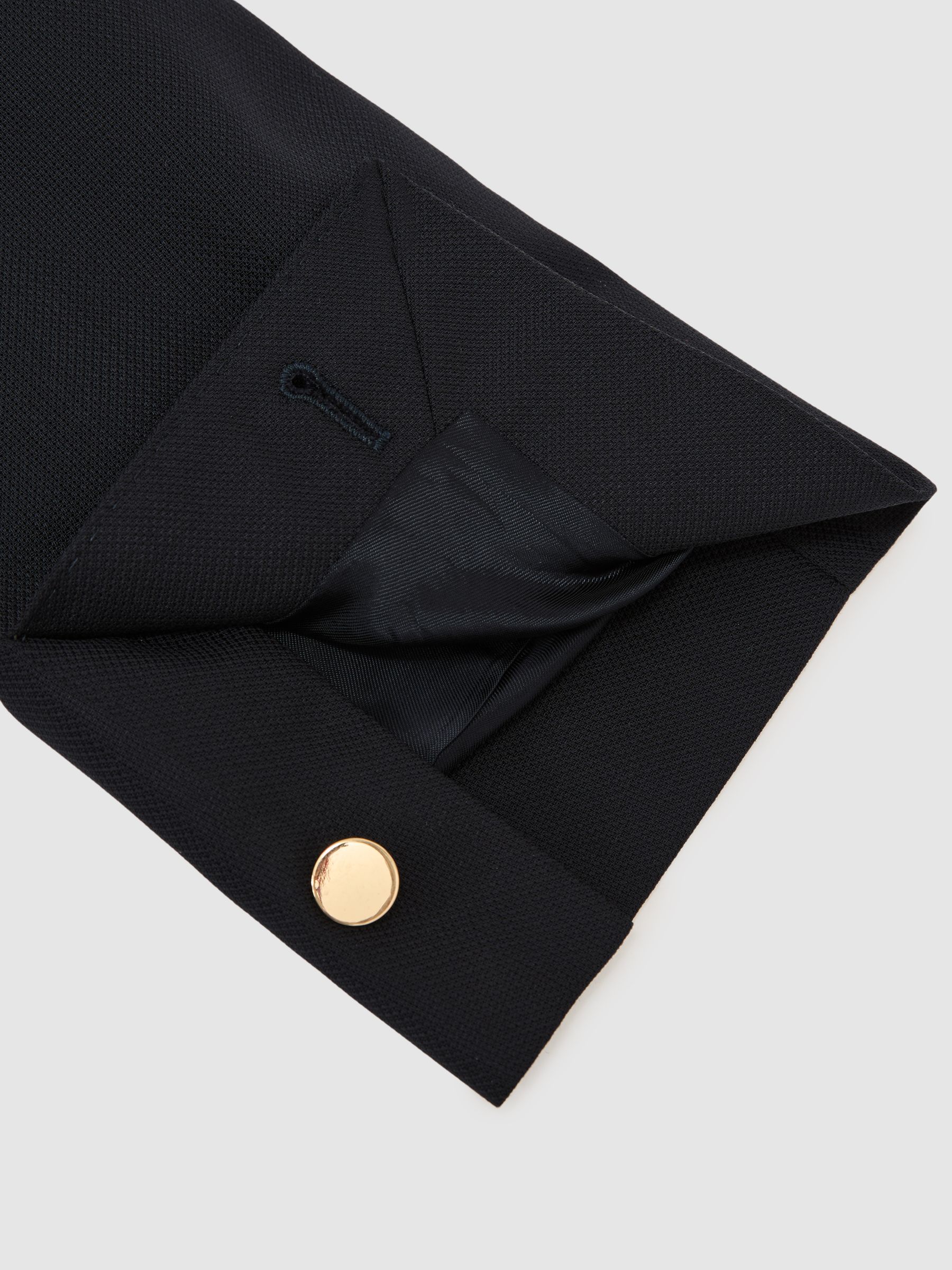 Hopsack Double-Breasted Blazer Classic-Fit with Wool in Navy - Image 8 of 8