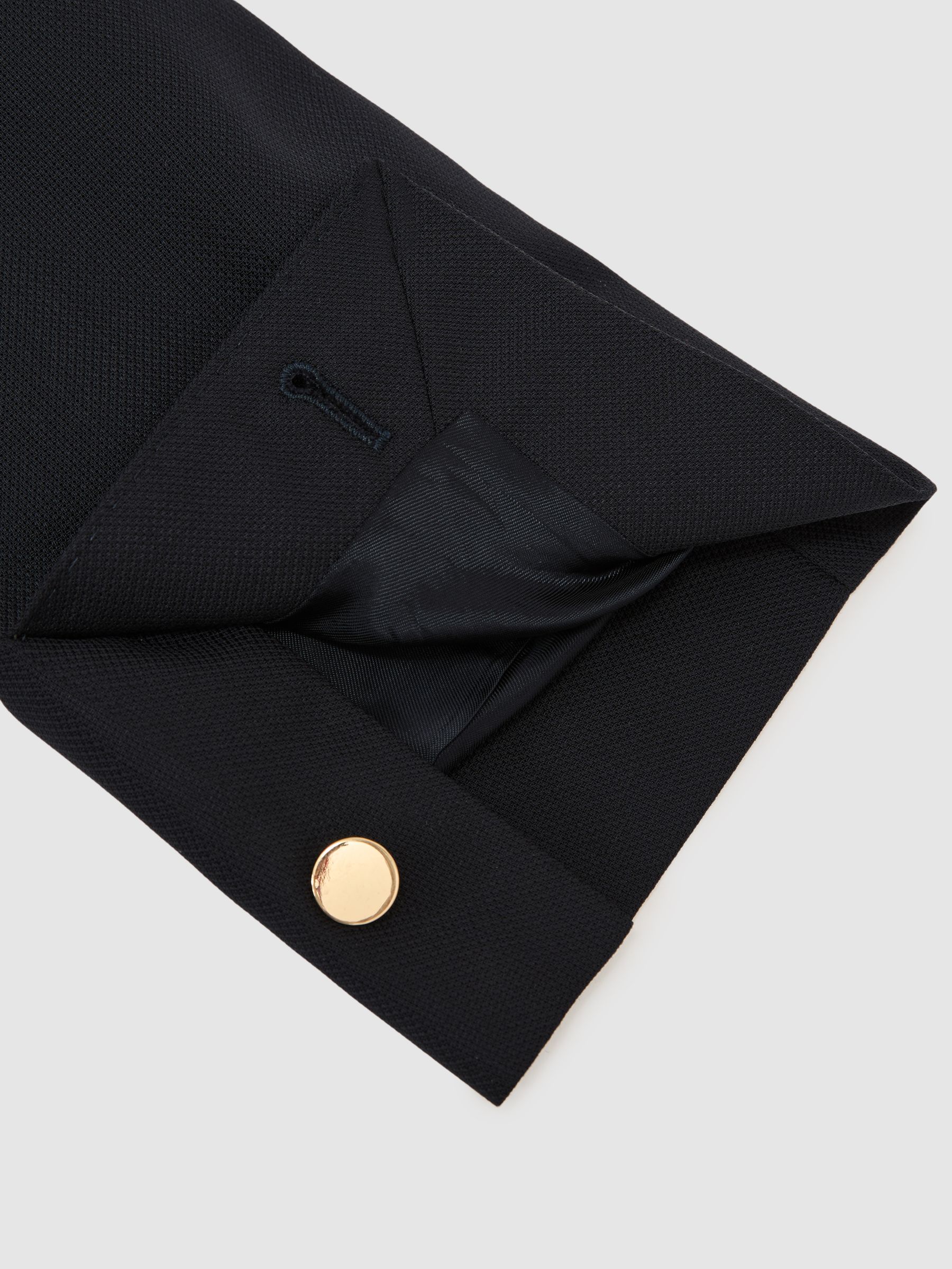 Hopsack Double-Breasted Blazer Classic-Fit with Wool in Navy - image 3
