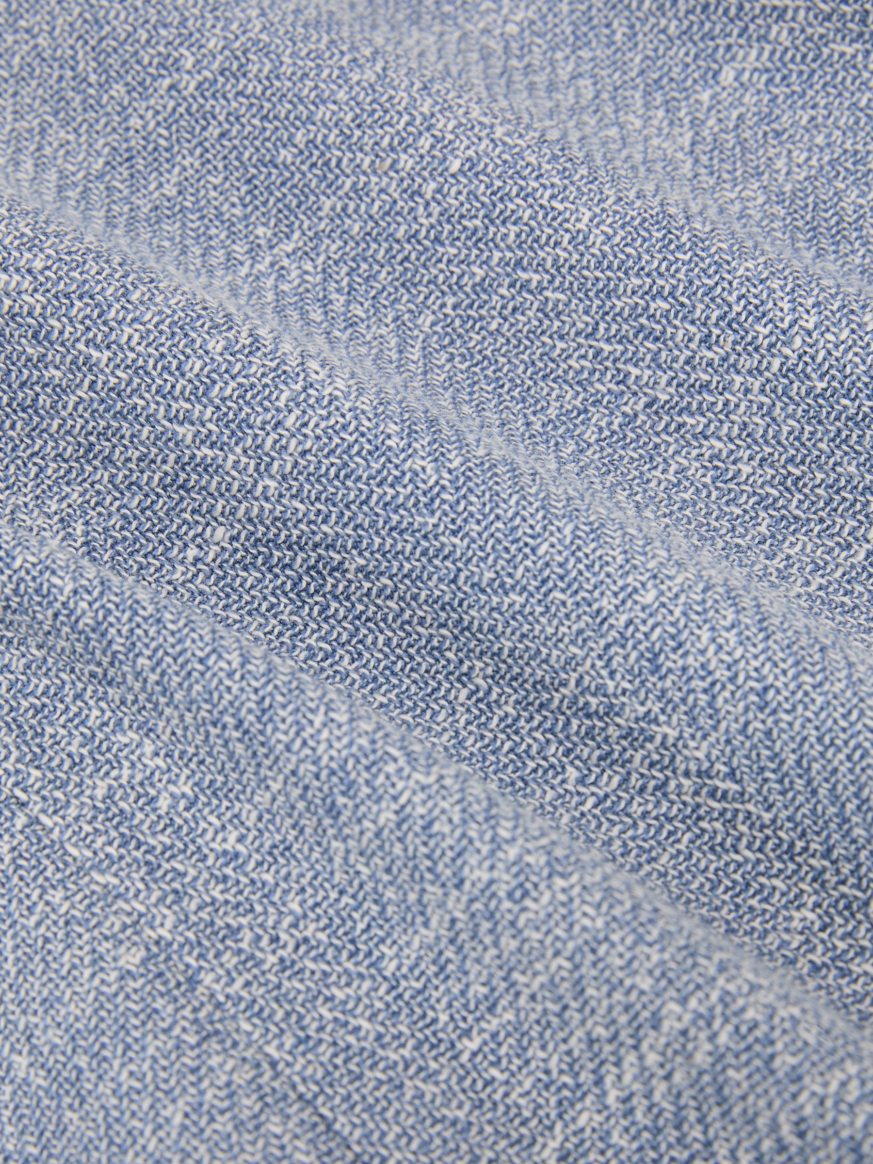 Single-Breasted Herringbone Blazer Tailored-Fit with Cotton in Soft Blue - Image 8 de 8