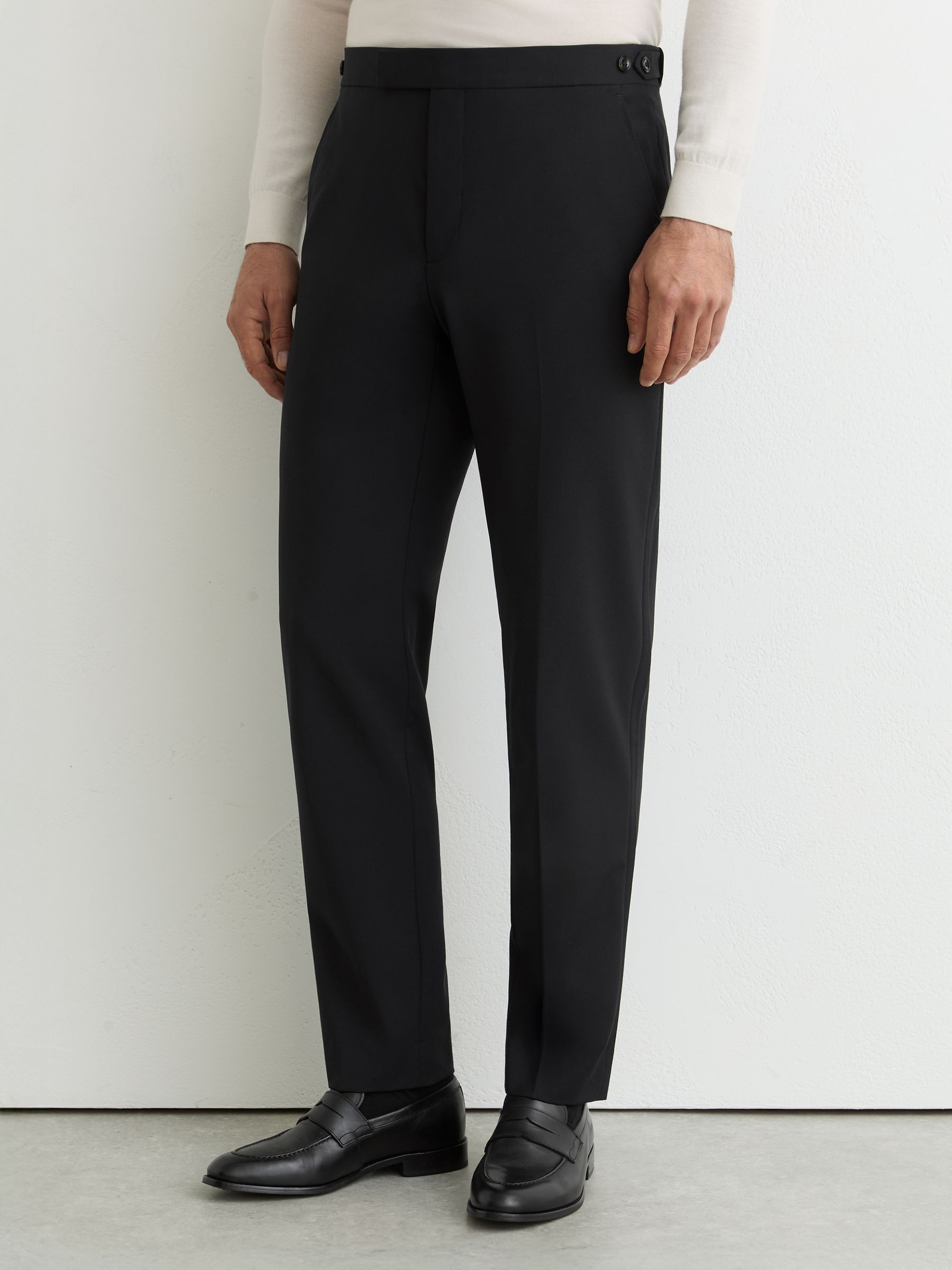 Classic Fit Wool-Blend Suit Trousers in Black - image 5