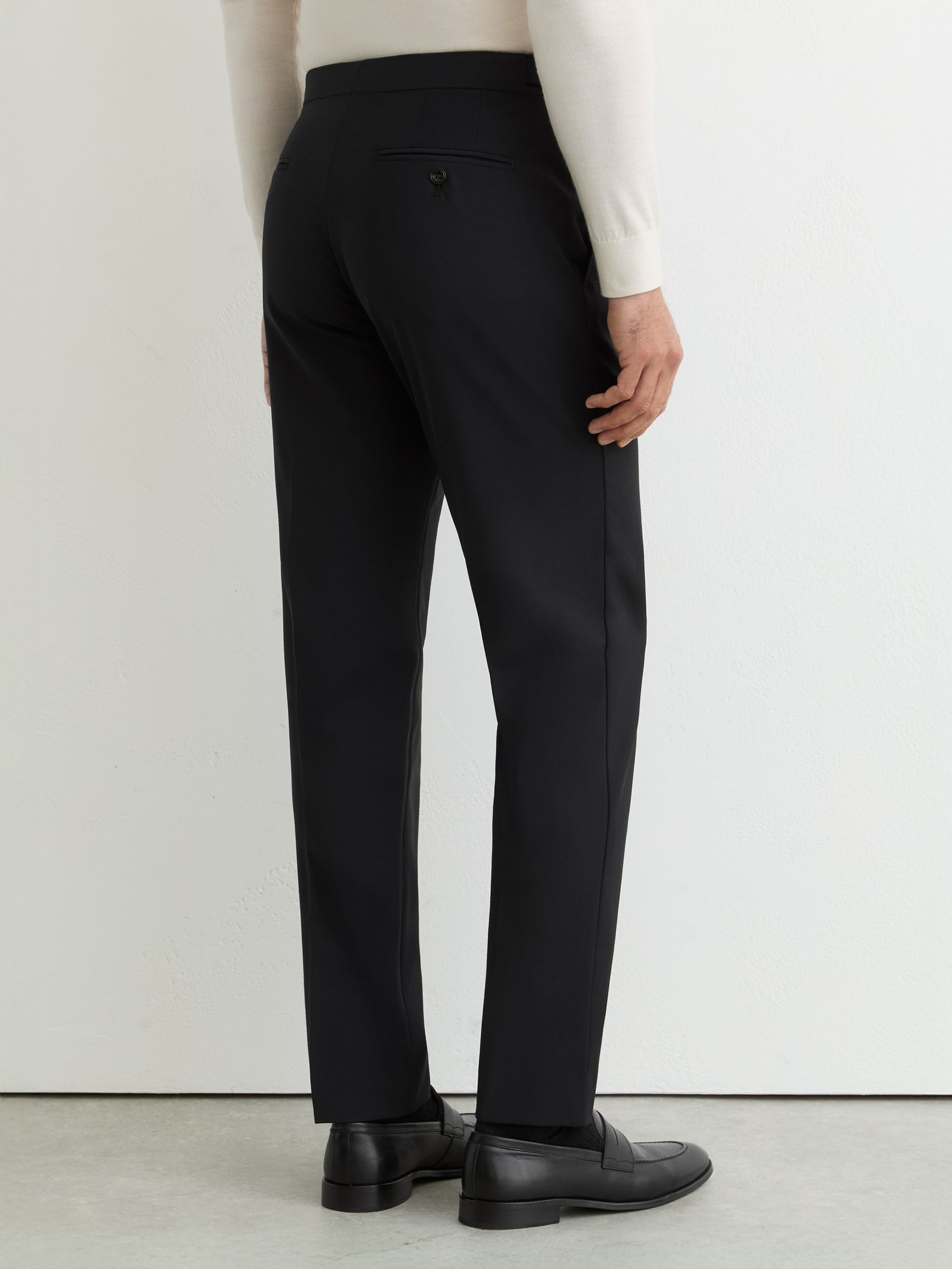 Wool-Blend Classic-Fit Suit Trousers in Black - Image 4 of 6