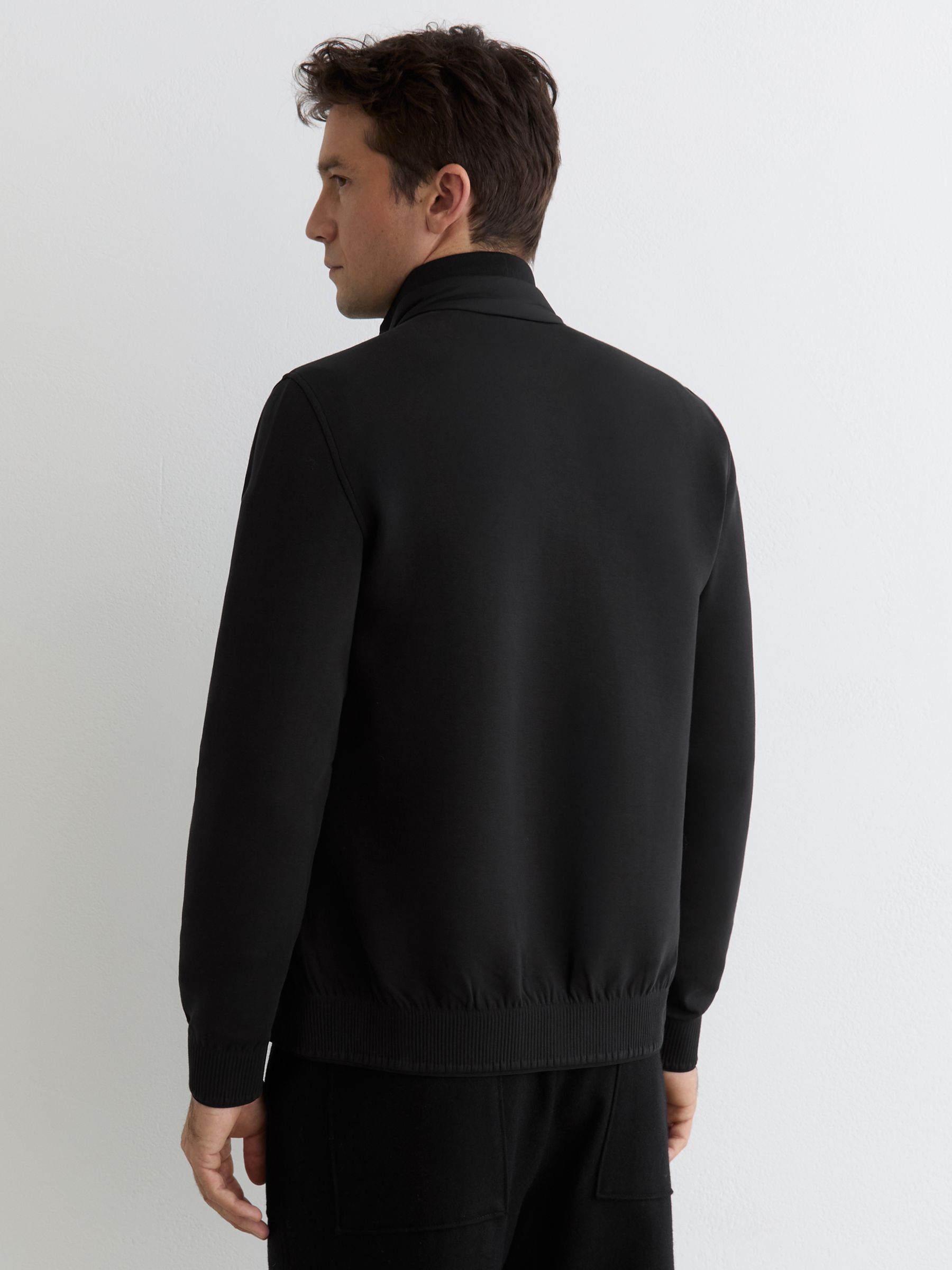 Hybrid Interlock-Jersey Quilted Jacket in Black - image 4