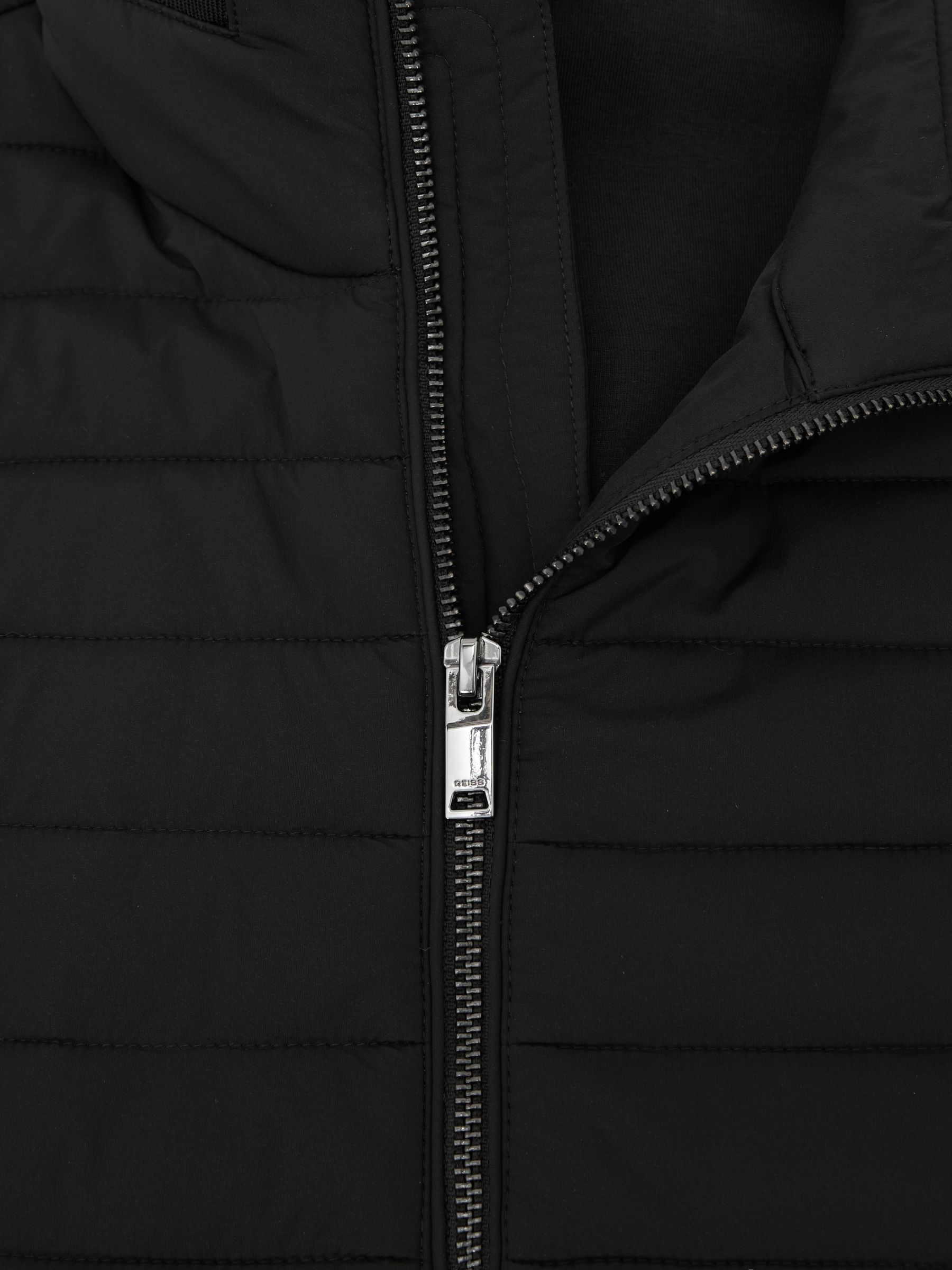 Hybrid Interlock-Jersey Quilted Jacket in Black - image 3