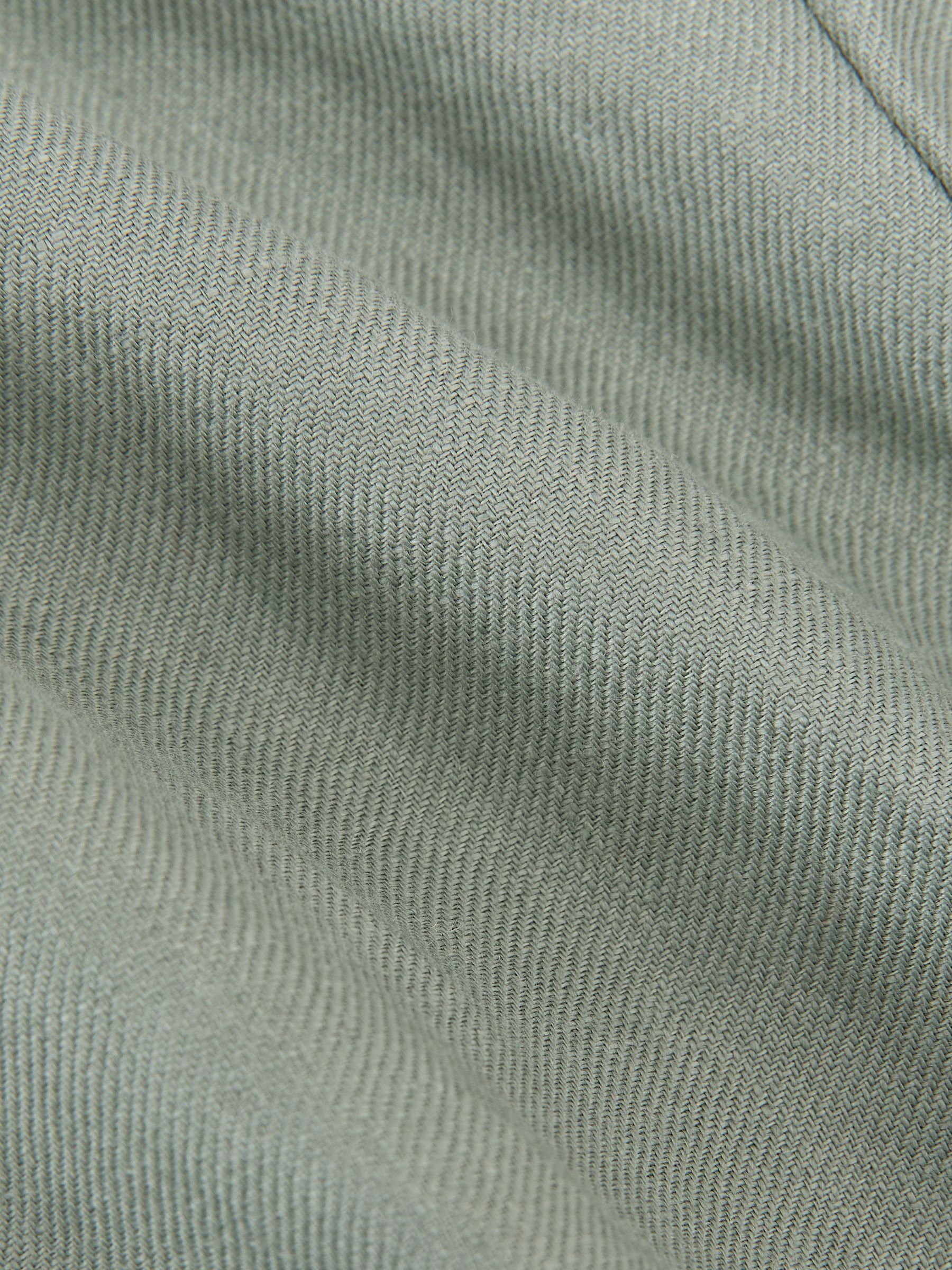 Blazer Double boutonnage en sergé de Lin, coupe ajustée, couleur Vert sauge - Image 10 de 10