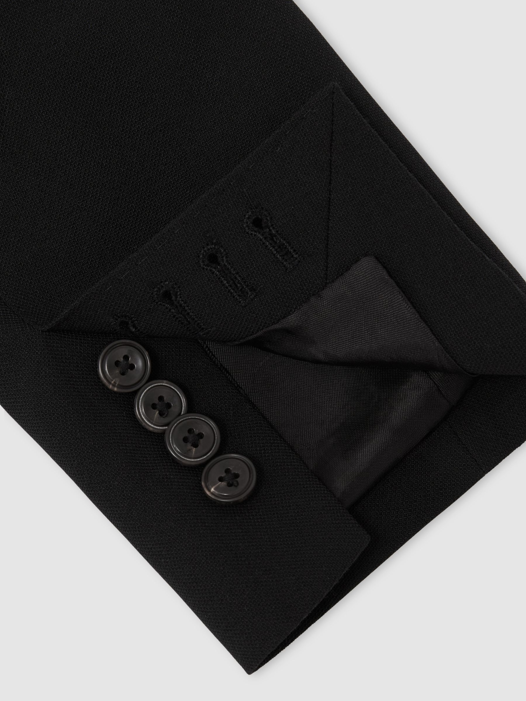 Double-Breasted Suit Jacket Tailored-Fit with Wool in Black - Image 8 of 9