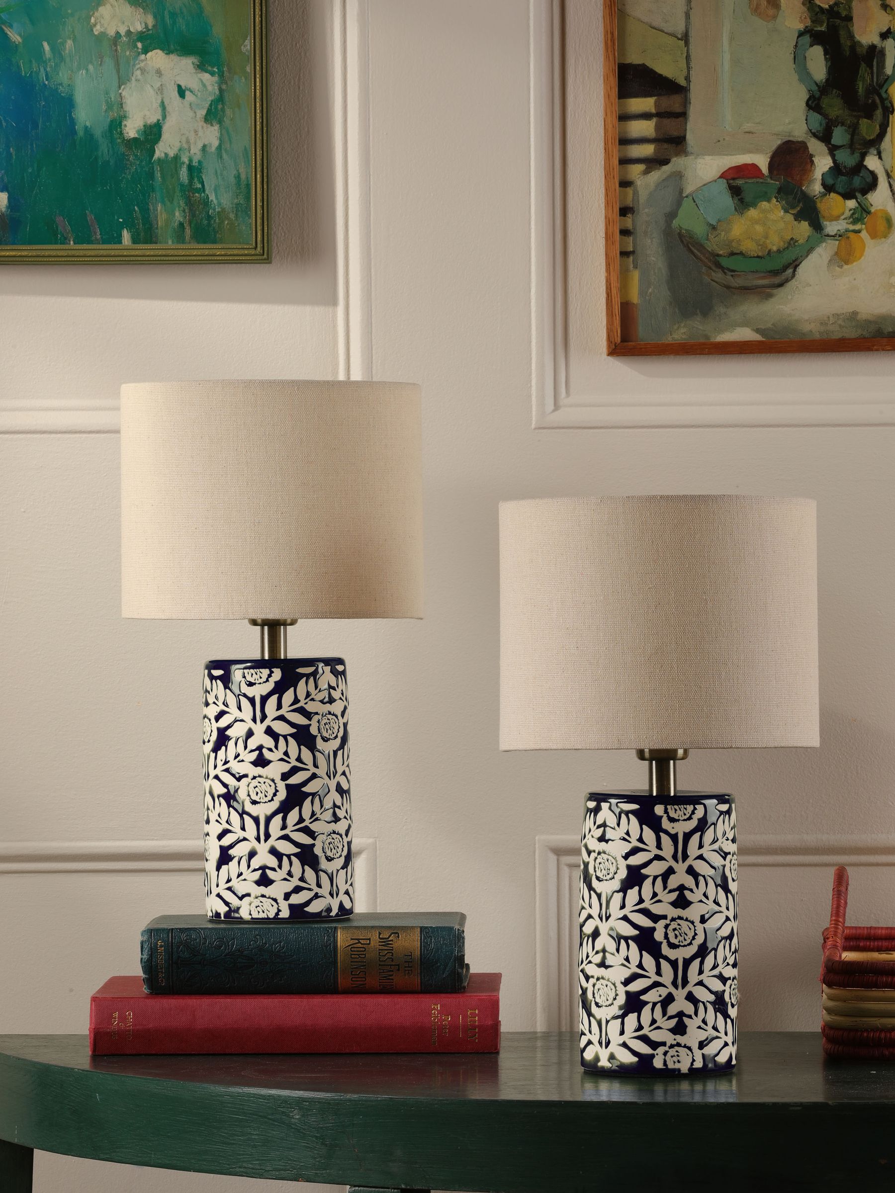 Set of 2 Blue Highclere Table Lamp - Image 2 of 6