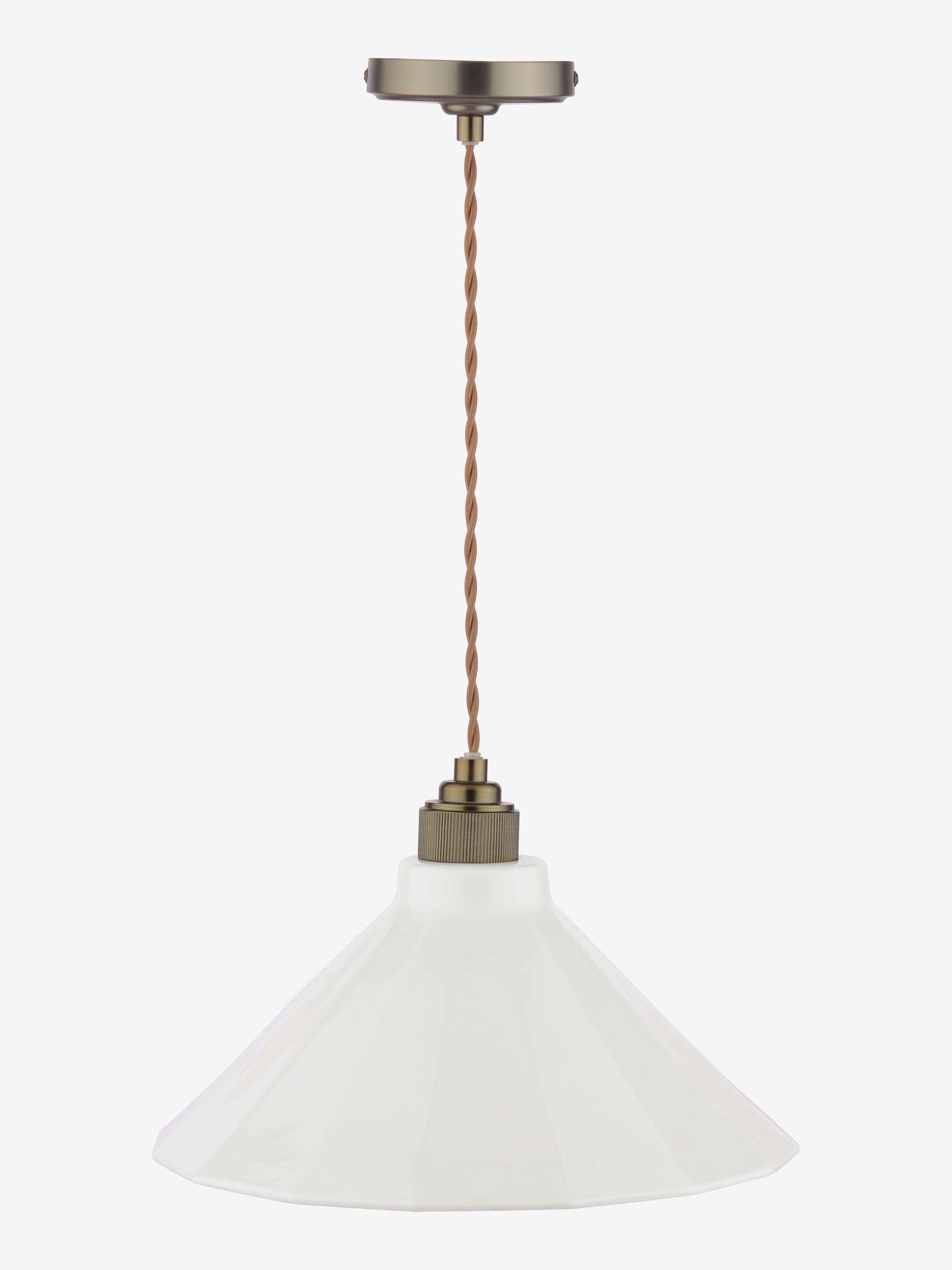 Off White Lynton 1 Light Pendant Ceiling Light - Image 5 of 6
