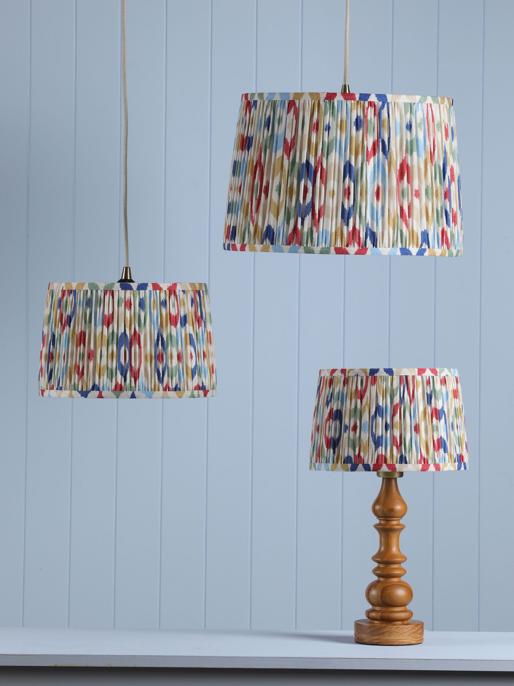 Multi Folly Pleated Cotton Easyfit Lamp Shade - Image 2 of 7