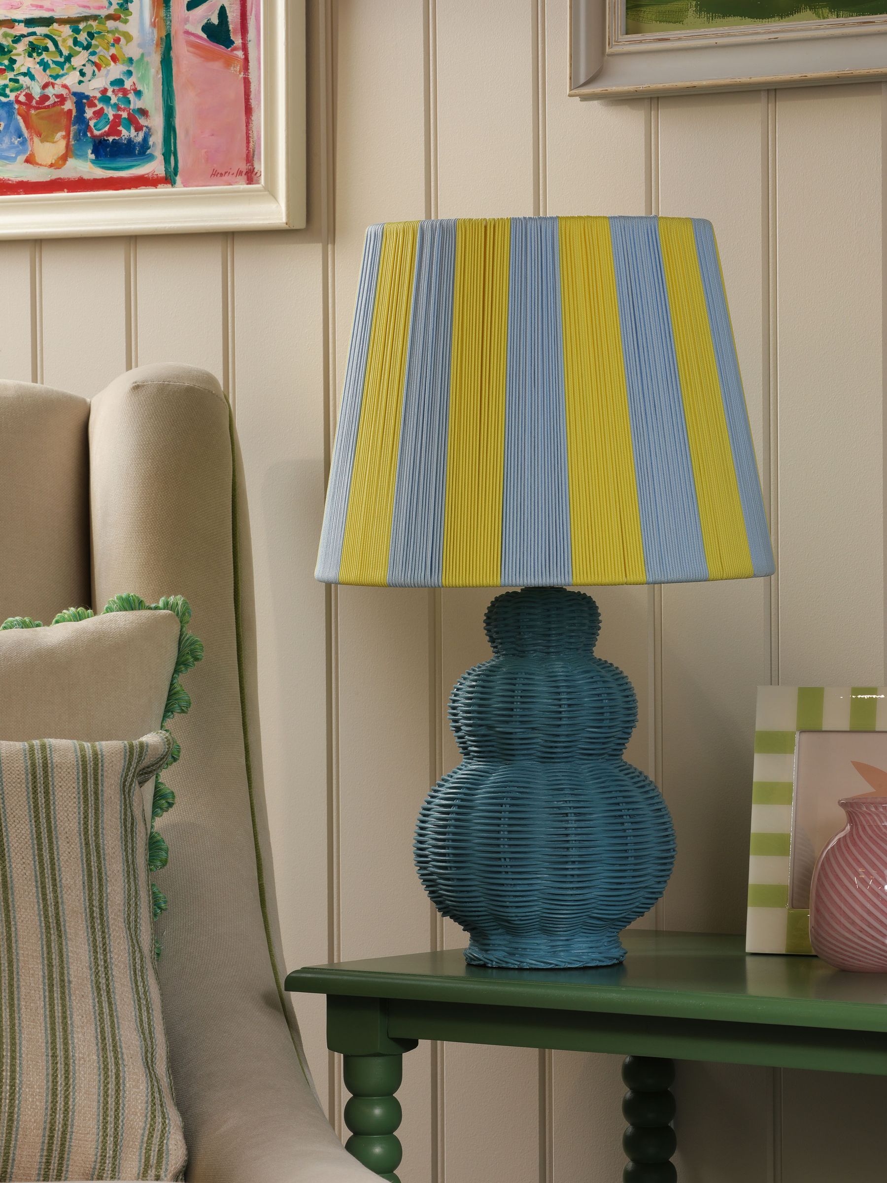 Blue  Yellow Whitby Table Lamp - Image 2 of 6