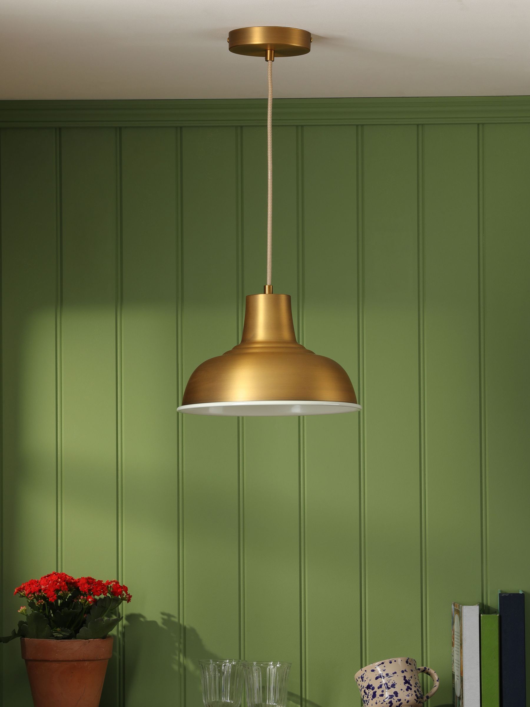 Brass Hatfield Industrial Pendant Ceiling Light - Image 2 of 6