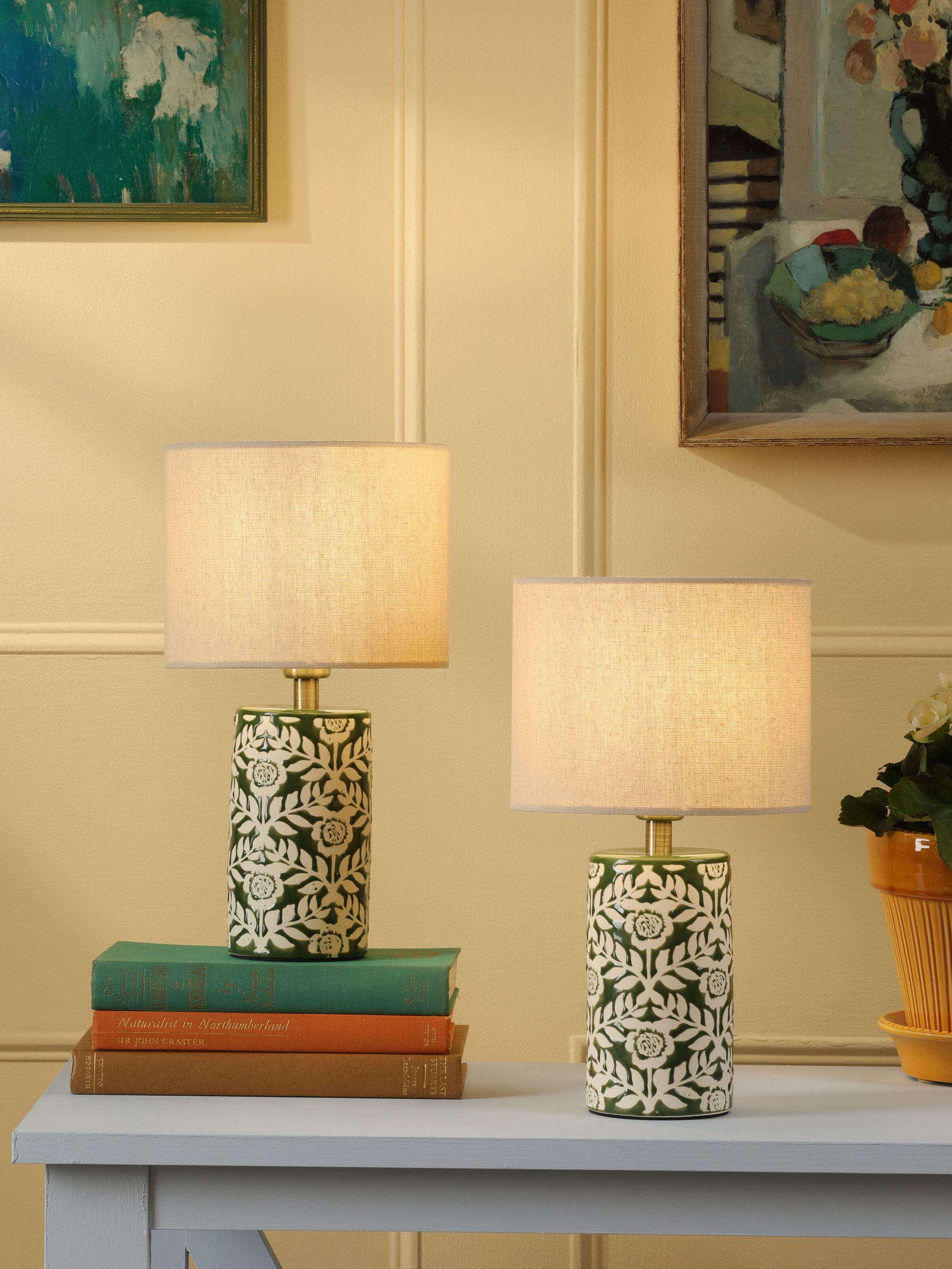 Set of 2 Green Highclere Table Lamp - Image 1 of 6