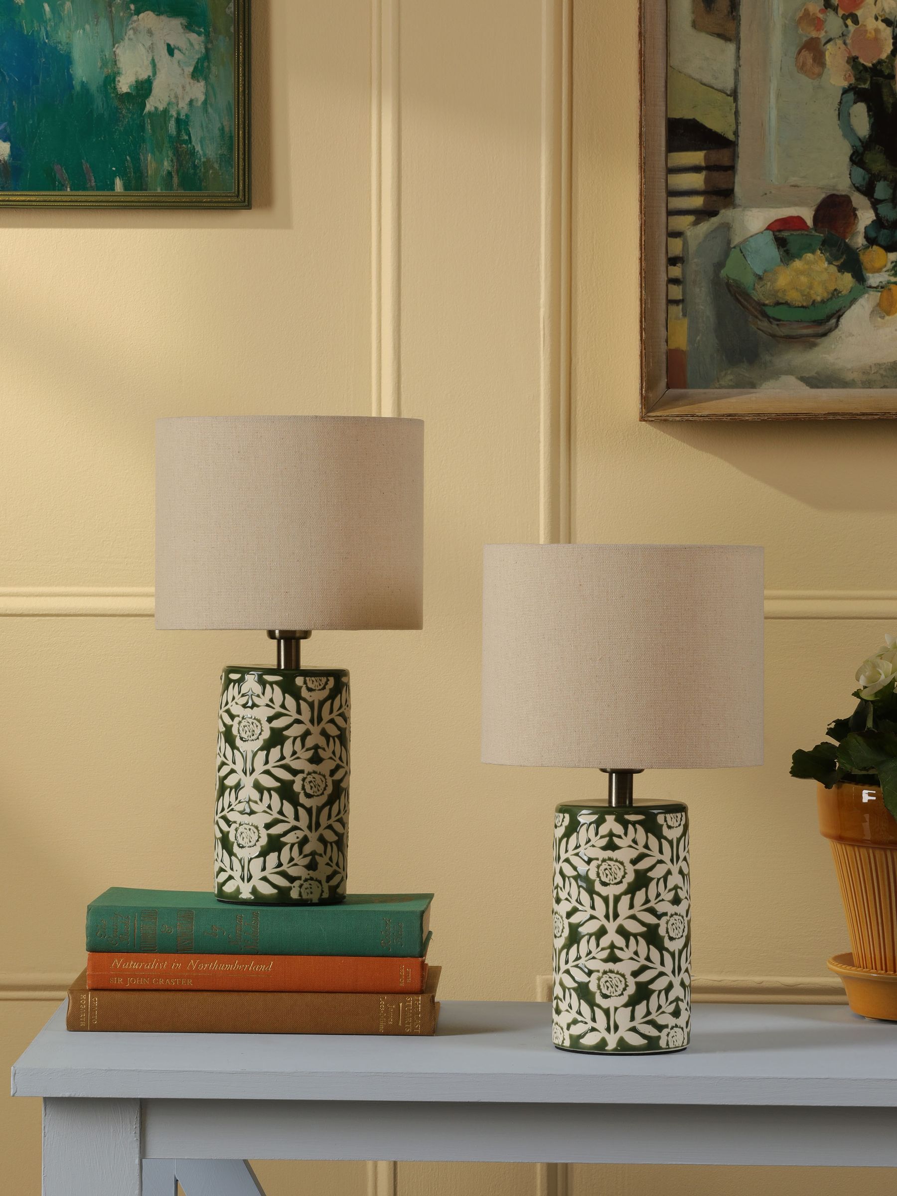 Set of 2 Green Highclere Table Lamp - Image 2 of 6
