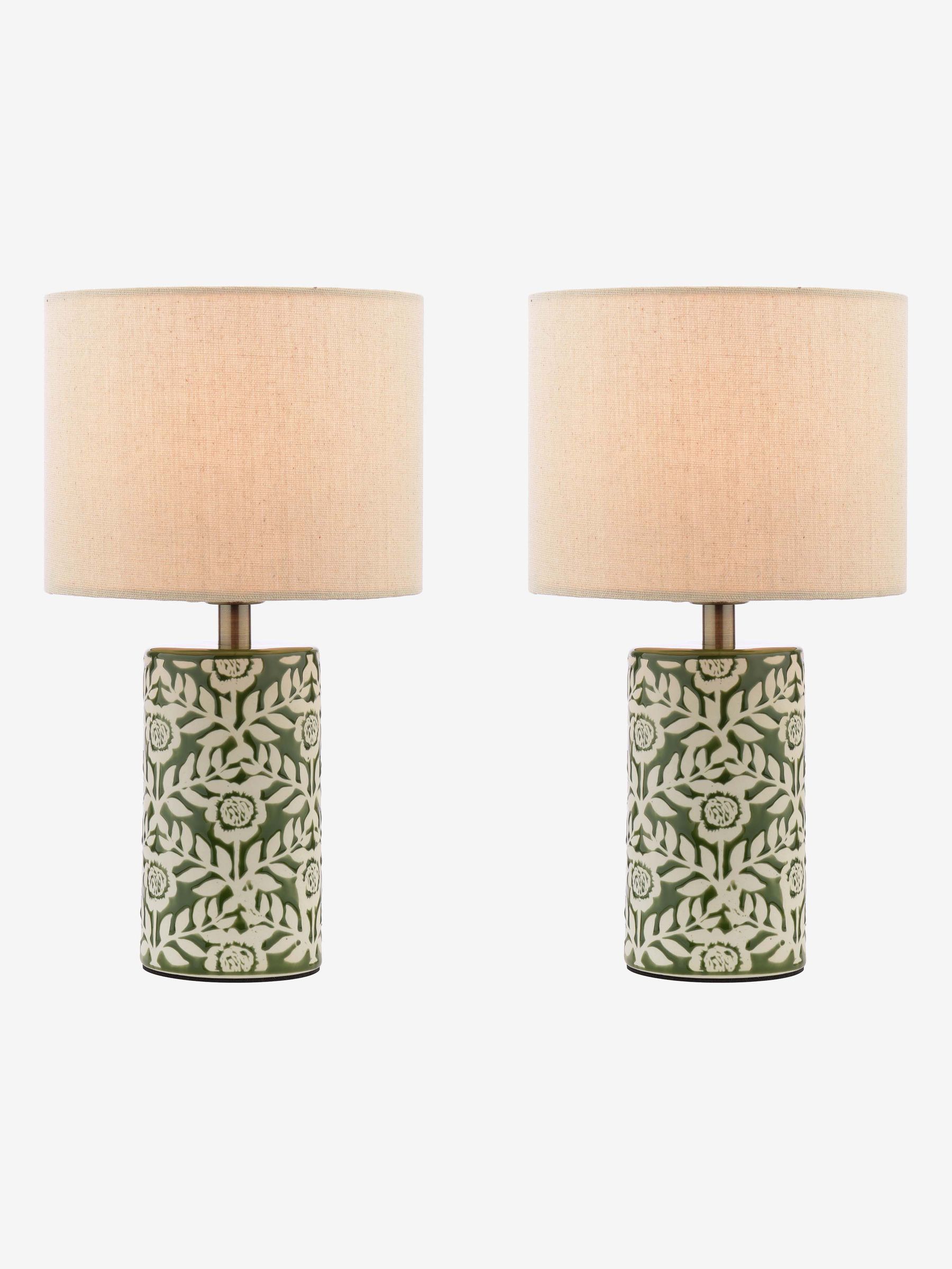 Set of 2 Green Highclere Table Lamp - Image 3 of 6
