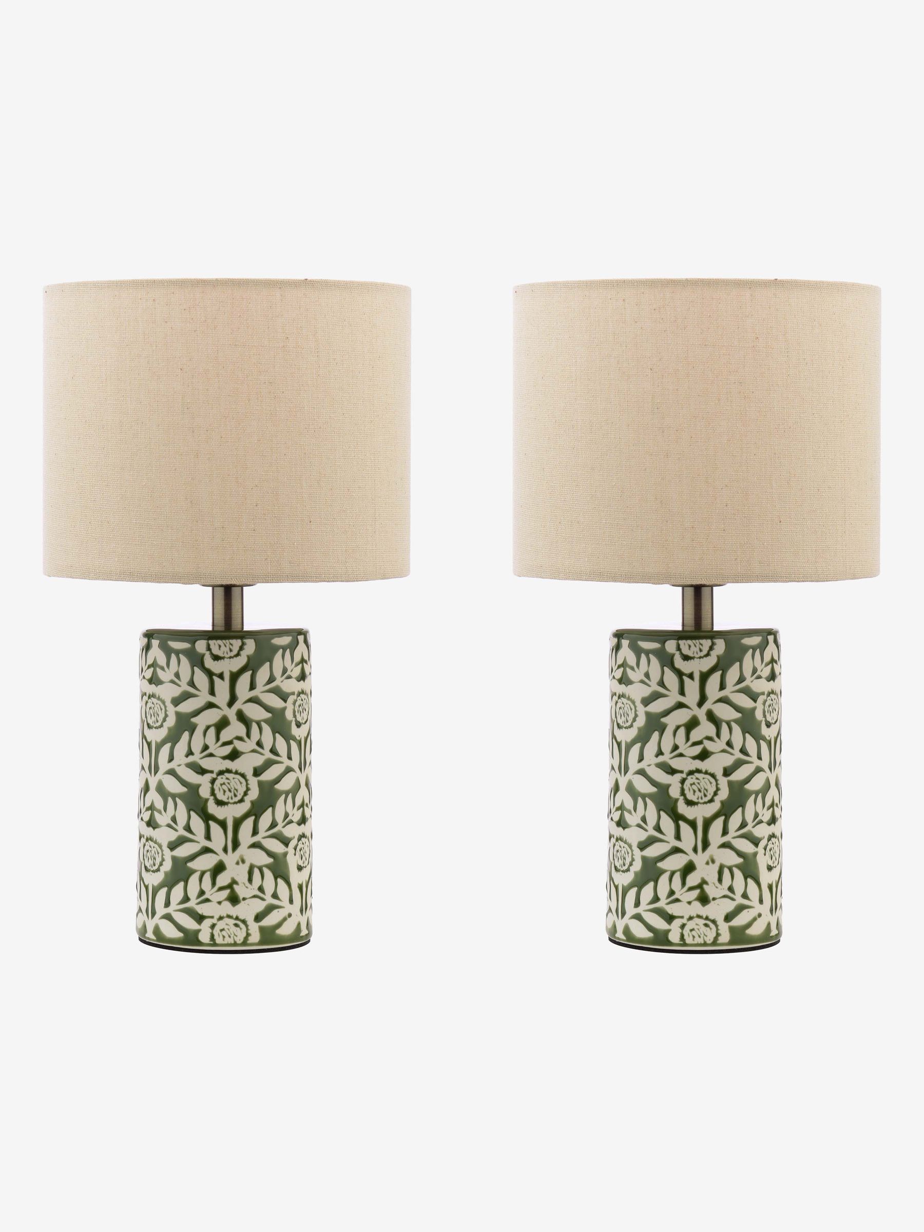 Set of 2 Green Highclere Table Lamp - Image 4 of 6