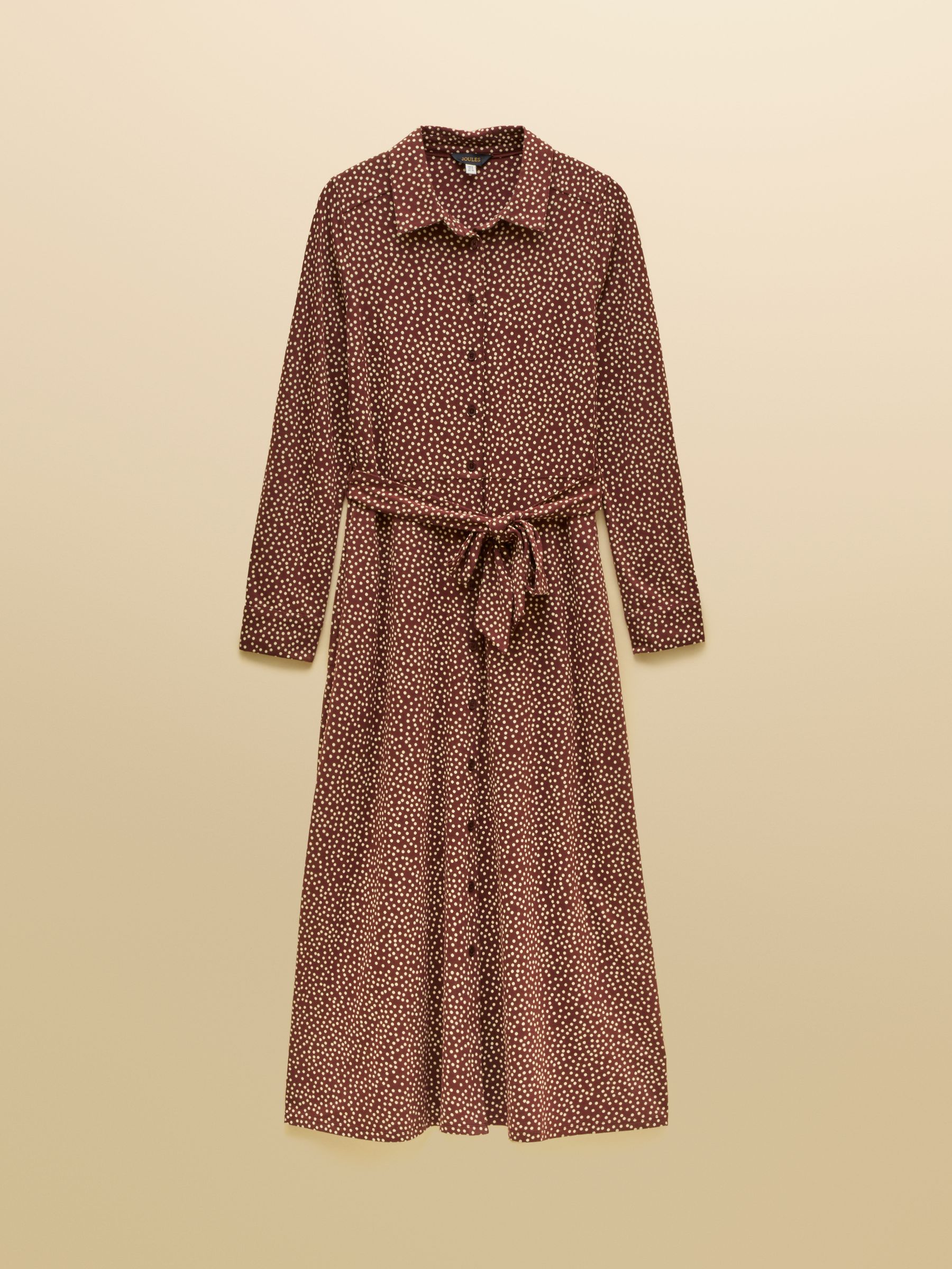 Theodora Brown Spot Jersey Shirt Dress - Image 6 of 6