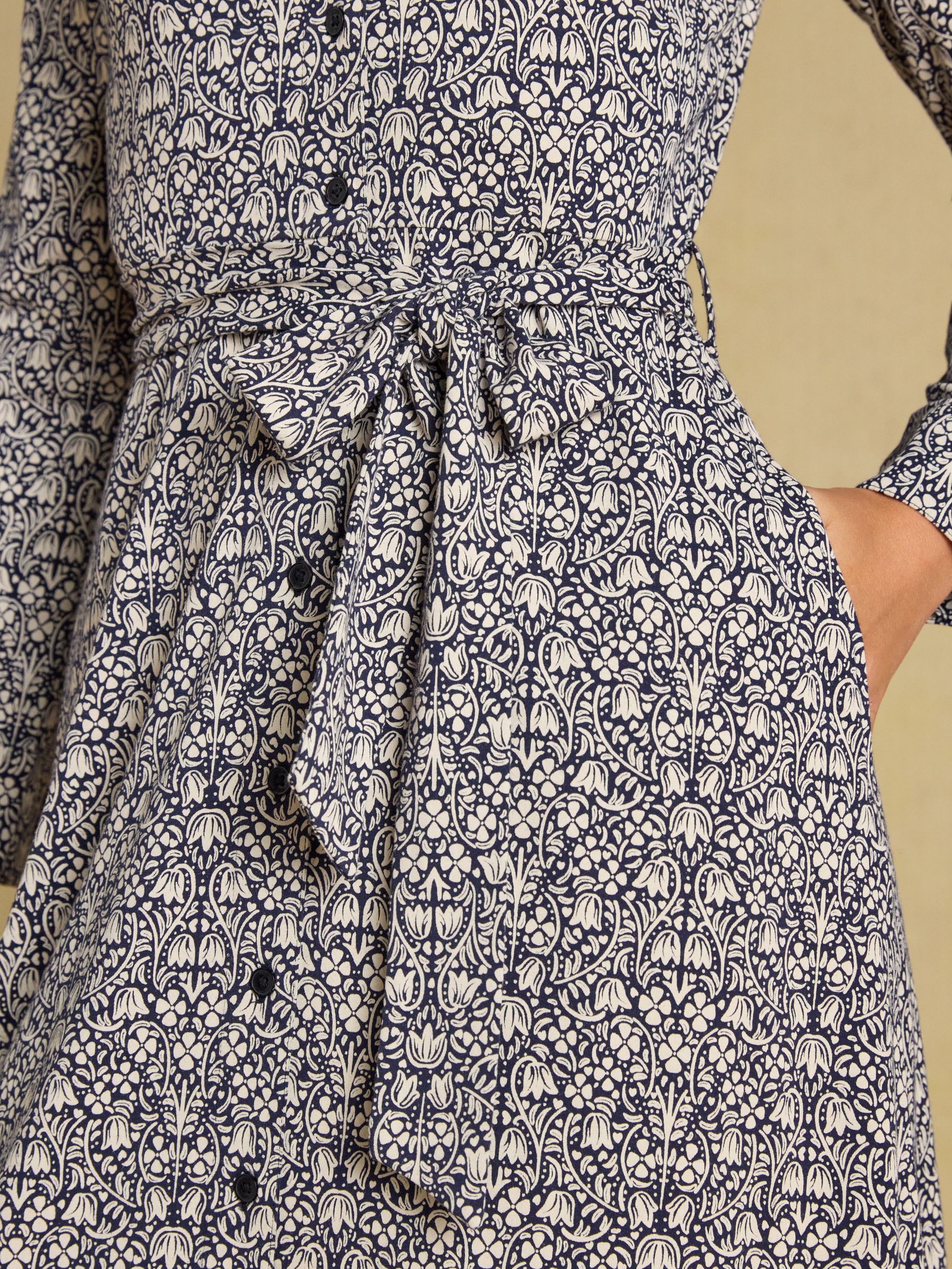 Theodora Navy Jersey Shirt Dress - Image 4 of 6
