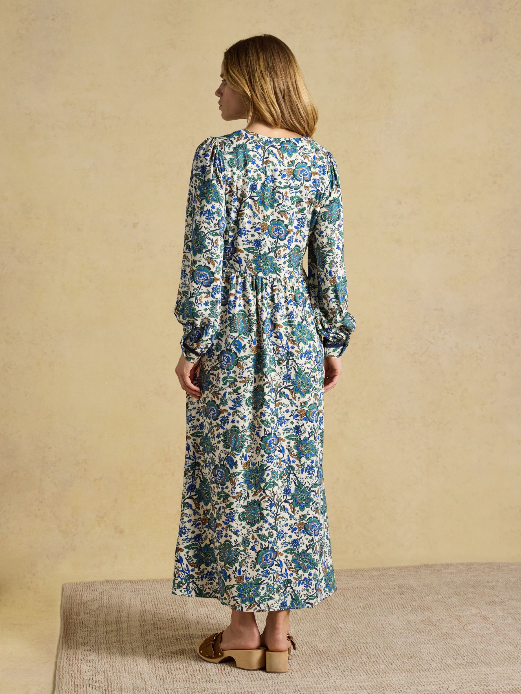 Bethany Blue Floral Lace Trim Dress - Image 2 of 8