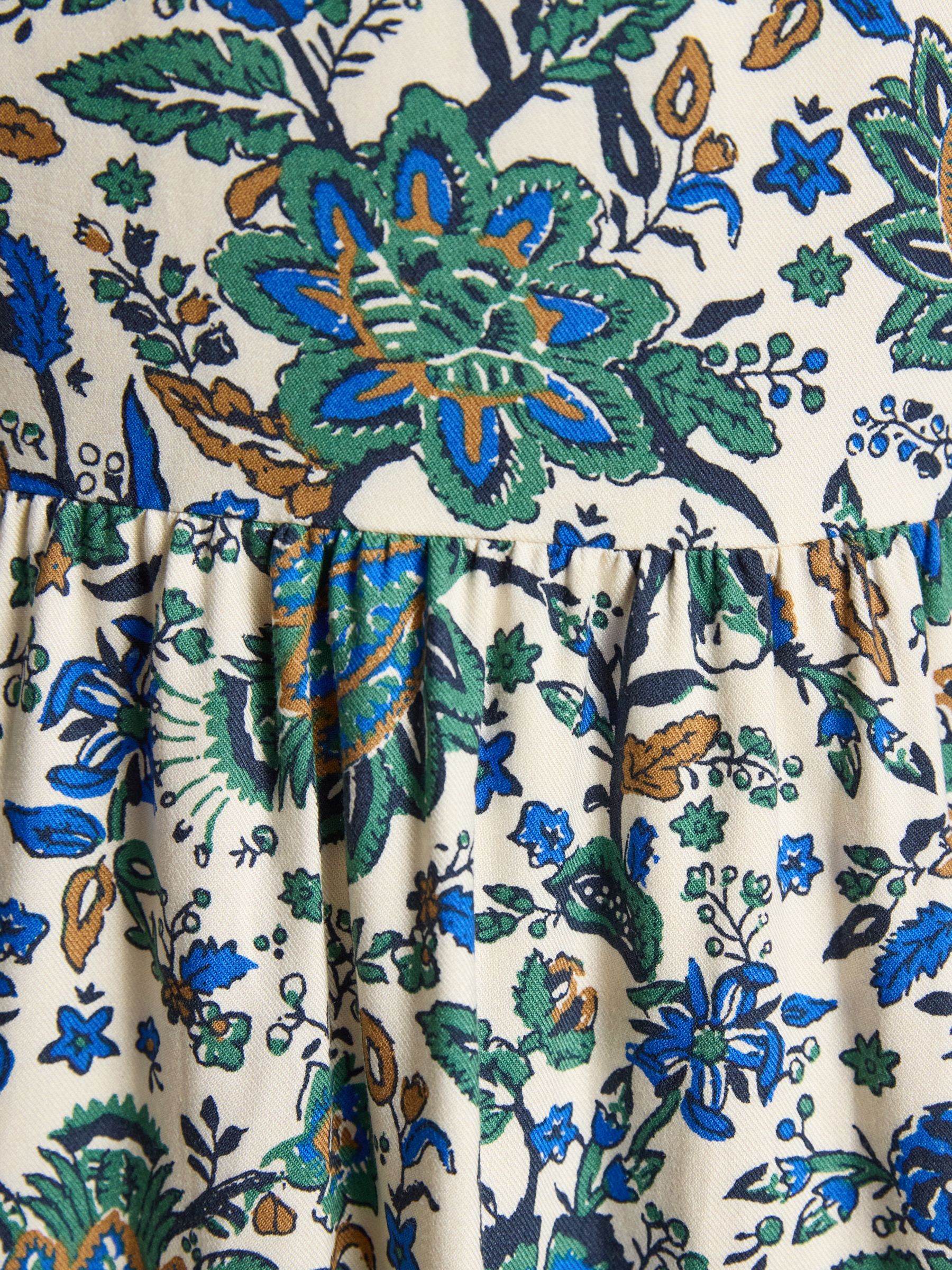 Bethany Blue Floral Lace Trim Dress - Image 7 of 8