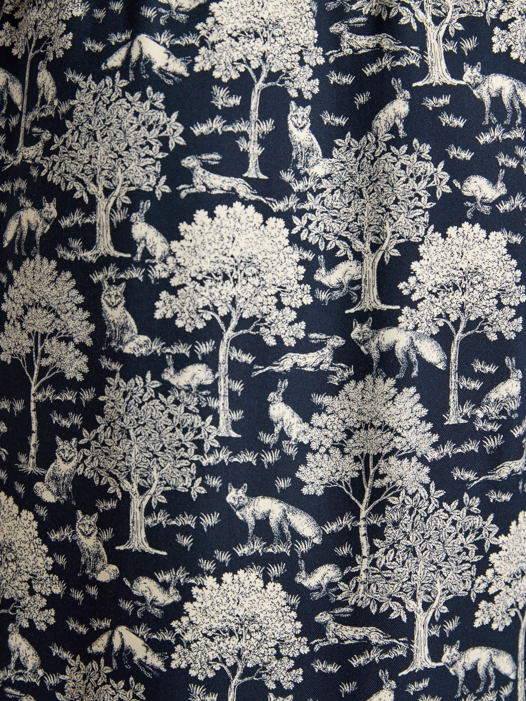 Etta Navy Woodland Print V Neck Dress - Image 5 of 8