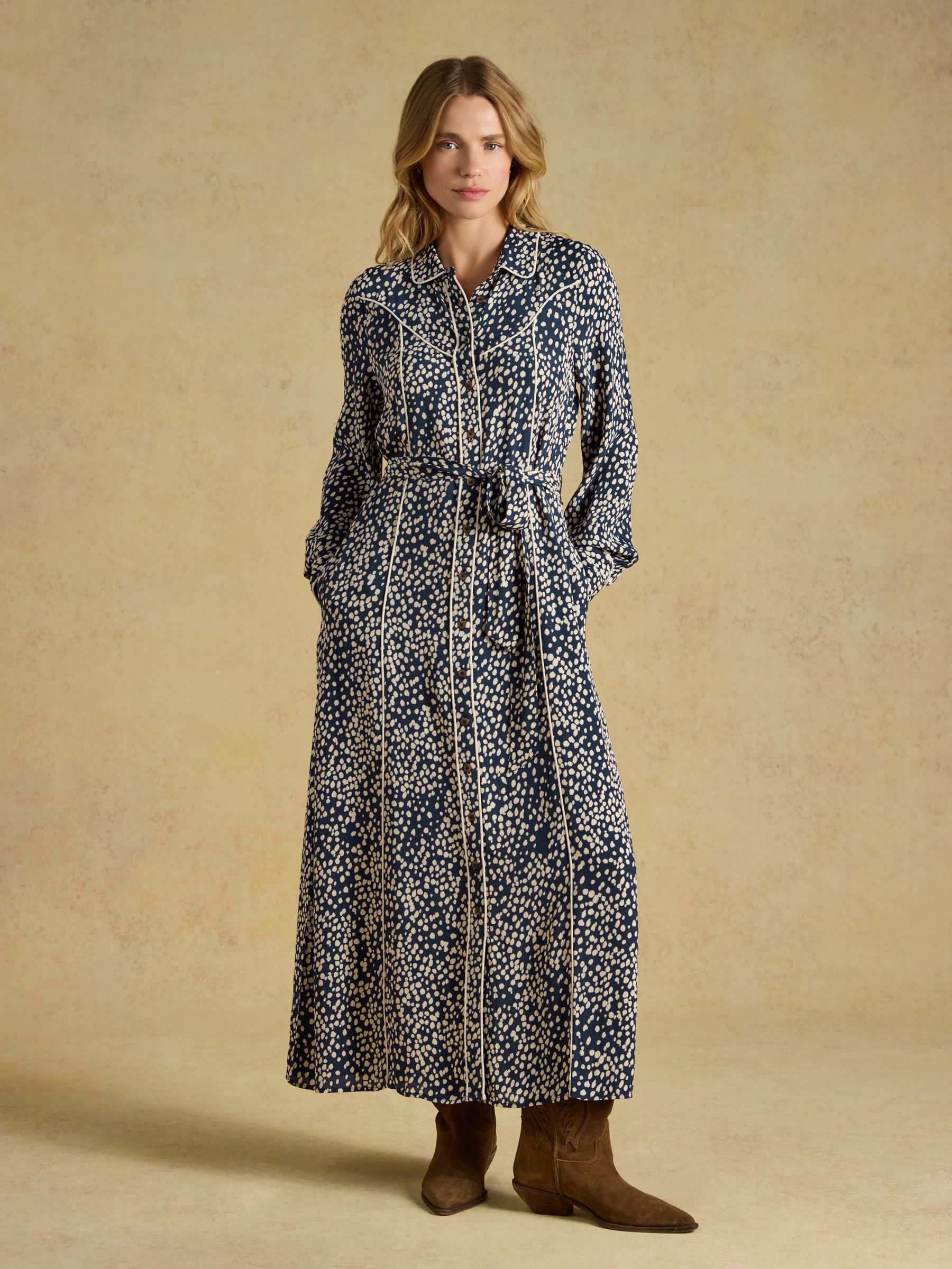 Piper Navy Shirt Dress - Image 1 of 7