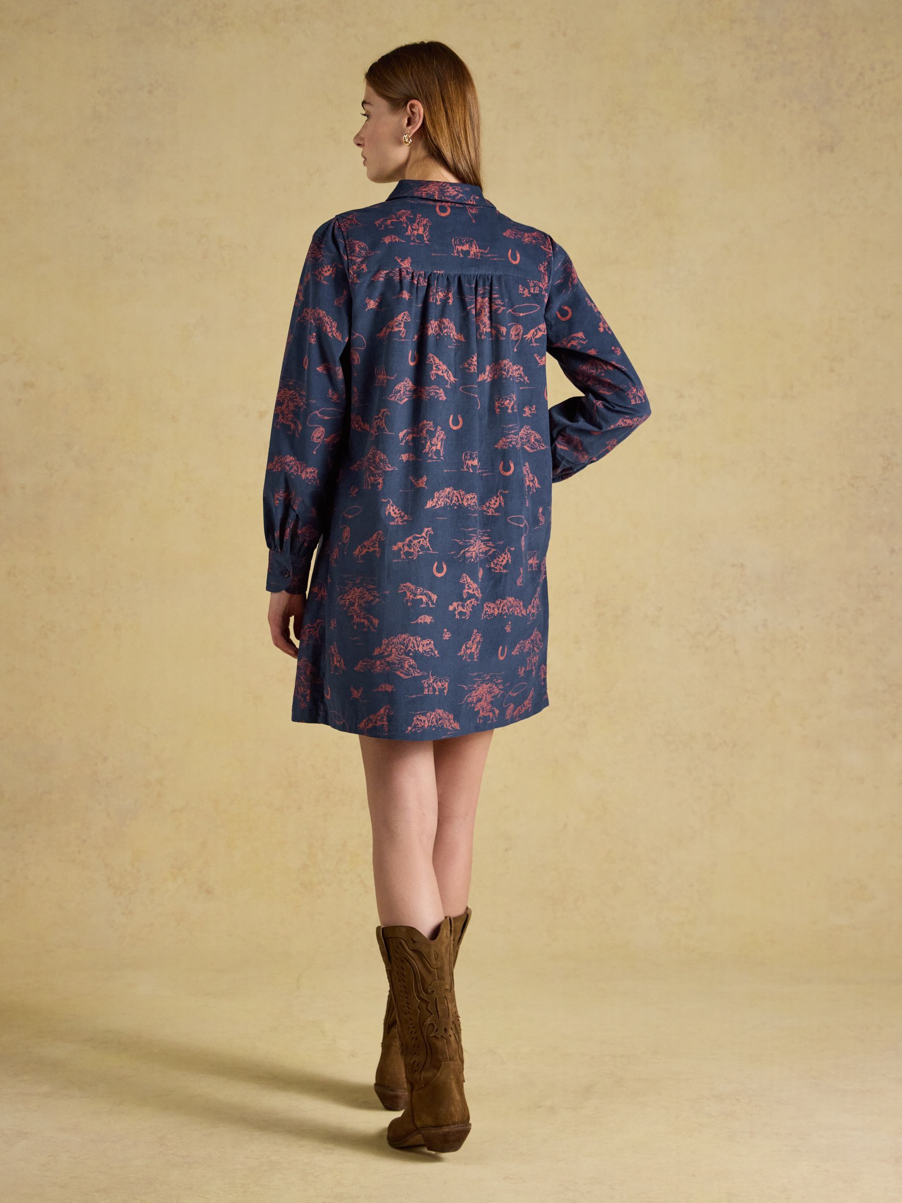 Maple Navy Cord Shift Dress - Image 2 of 7