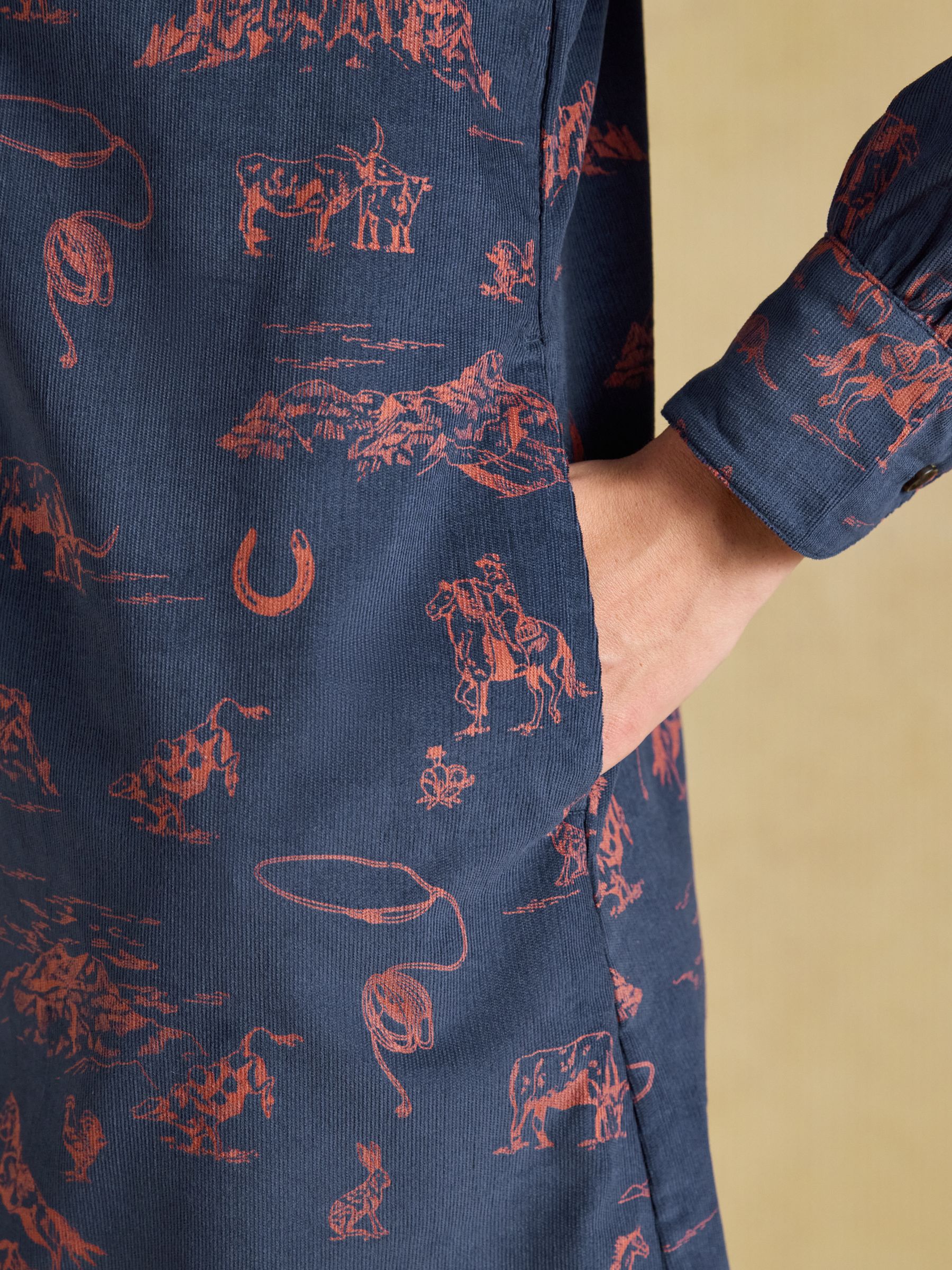 Maple Navy Cord Shift Dress - Image 5 of 7