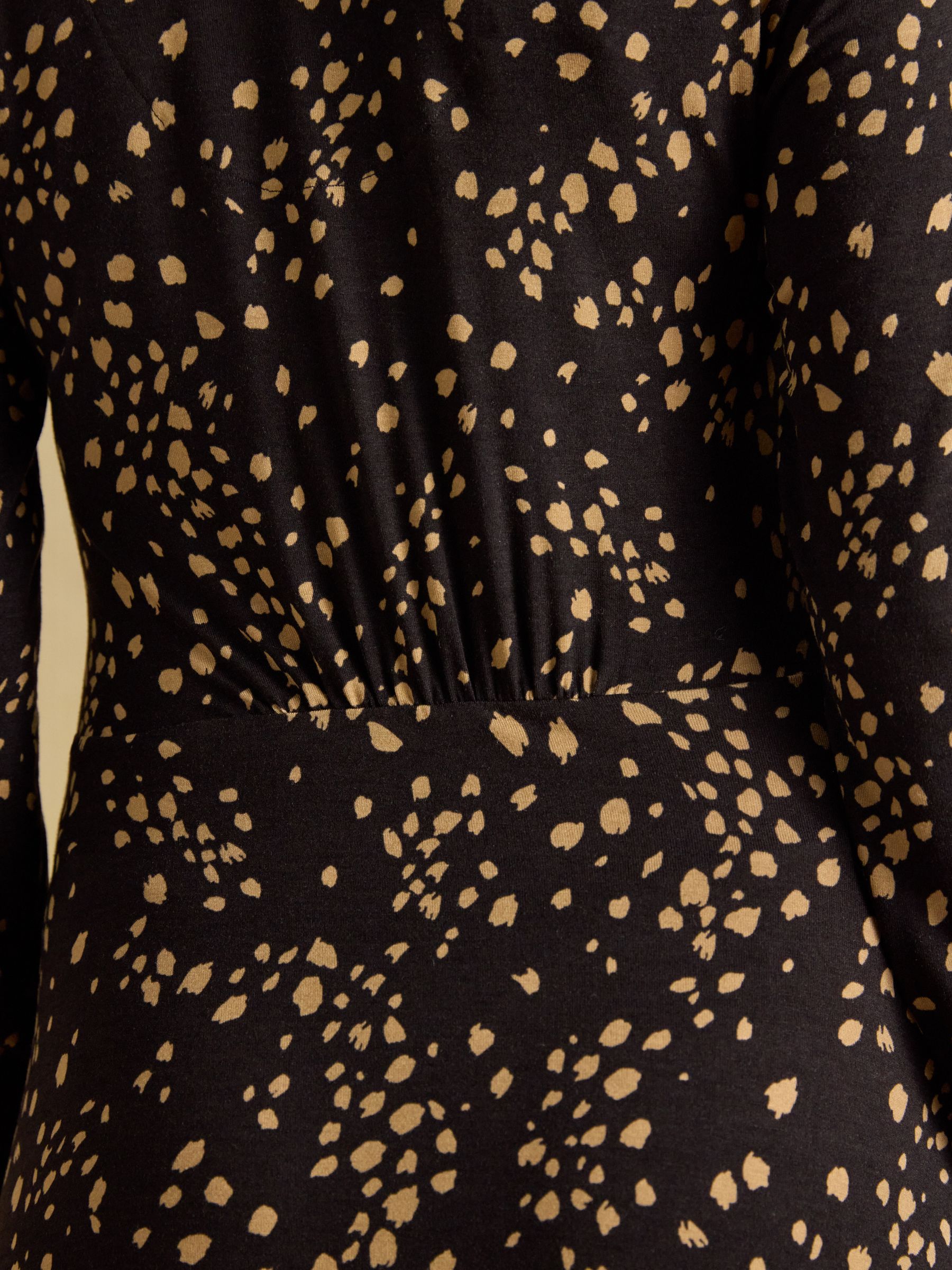 Anya Brown Spot Jersey Ruched Dress - Image 6 of 7