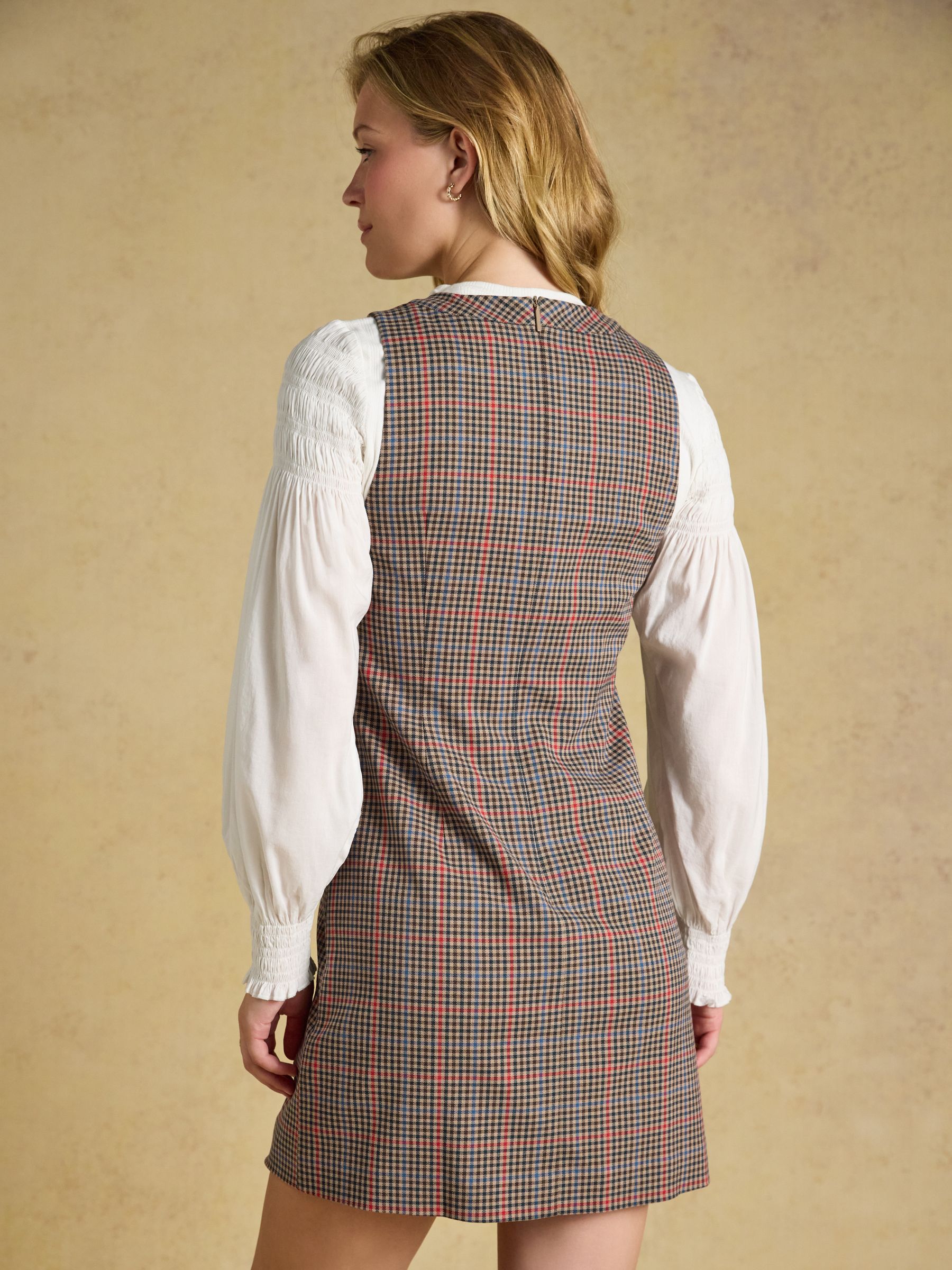 Beatrice Brown Check Shift Dress - Image 2 of 7