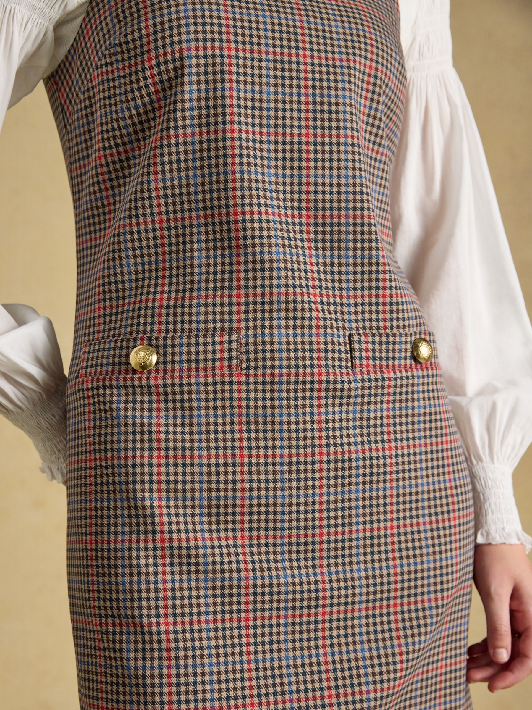 Beatrice Brown Check Shift Dress - Image 5 of 7