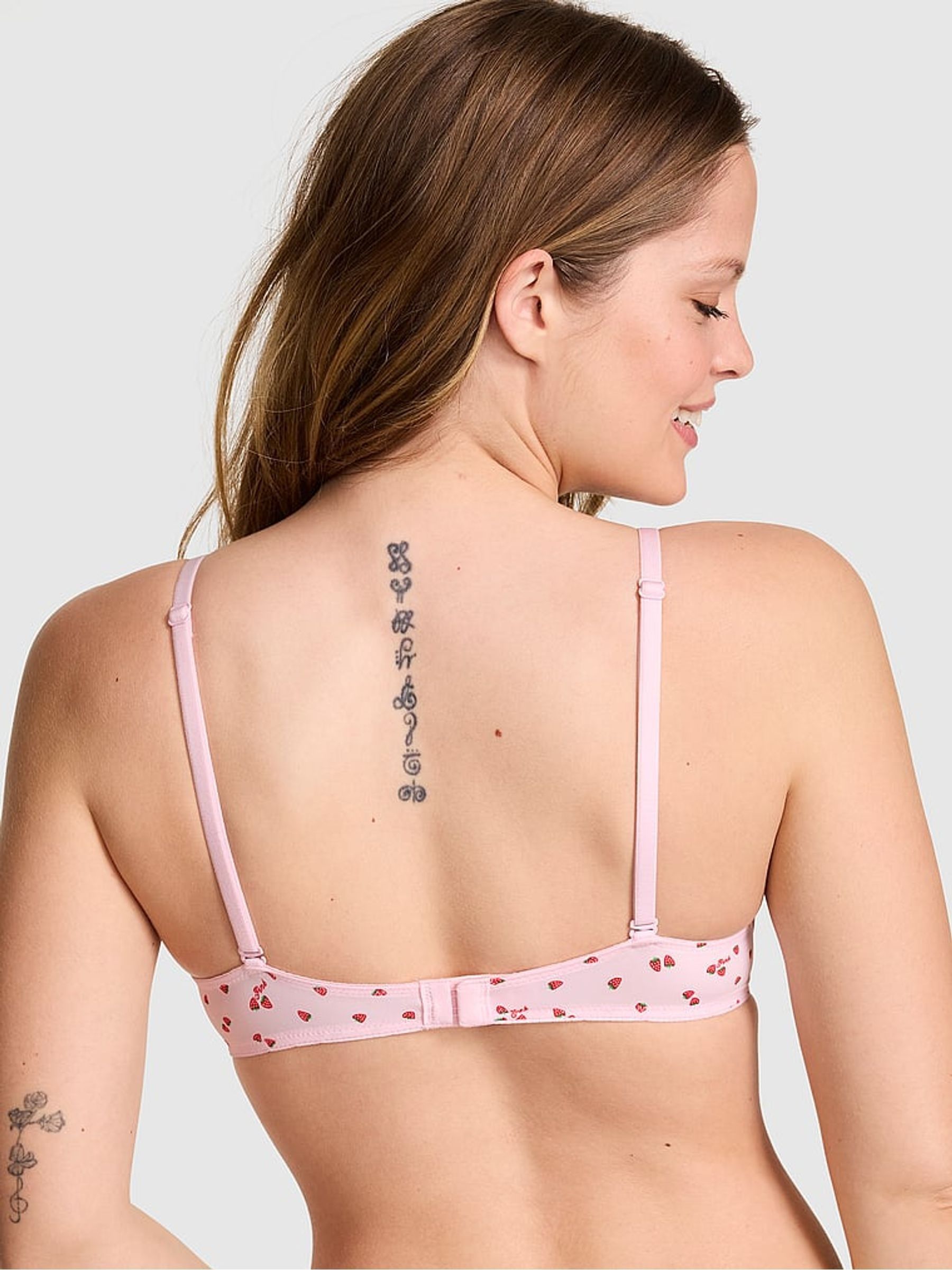 Pink Tulip Strawberry Print Non Wired Lightly Lined Bra - Image 2 of 2