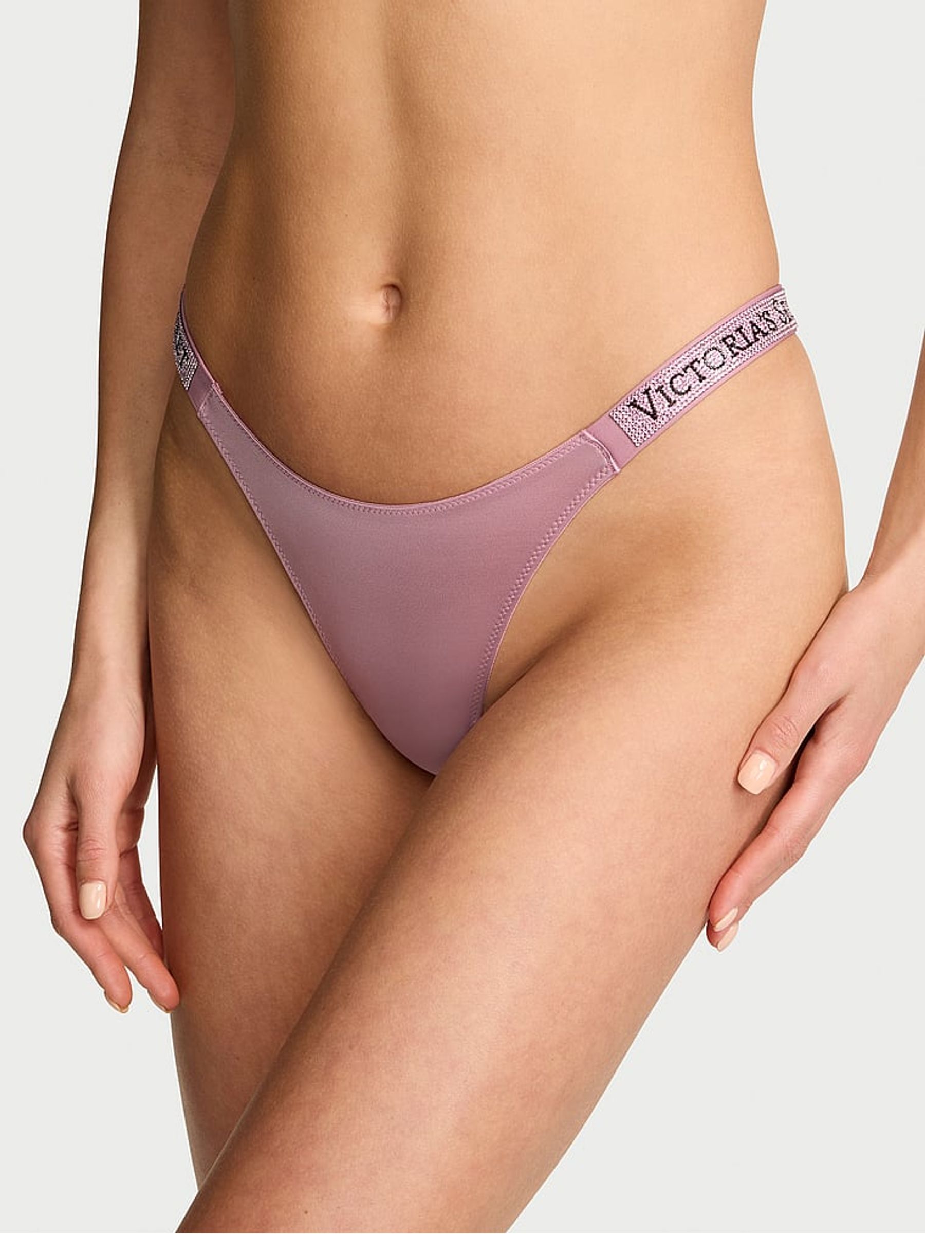 Dusk Rose Pink Brazilian Shine Strap Knickers - Image 1 of 2