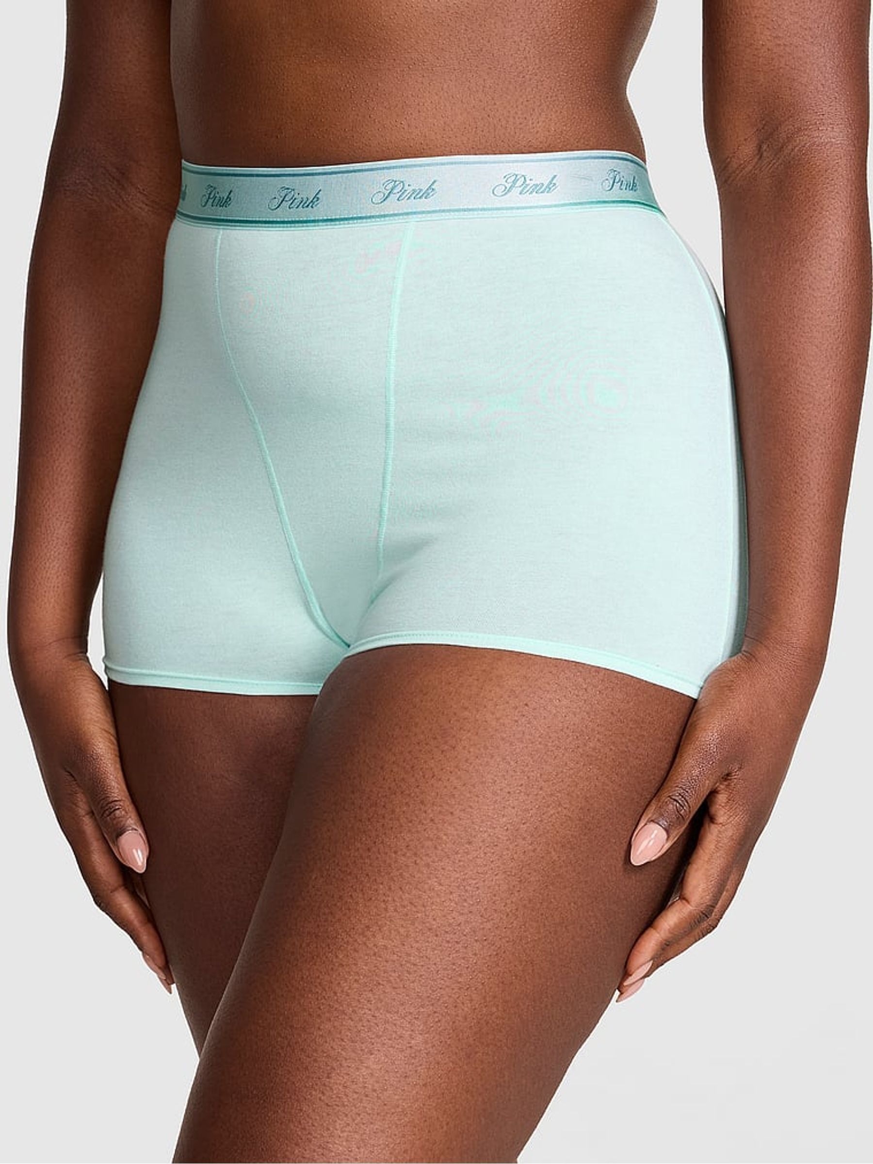 Spray Blue High Waist Cotton Logo Knickers - Image 1 of 2