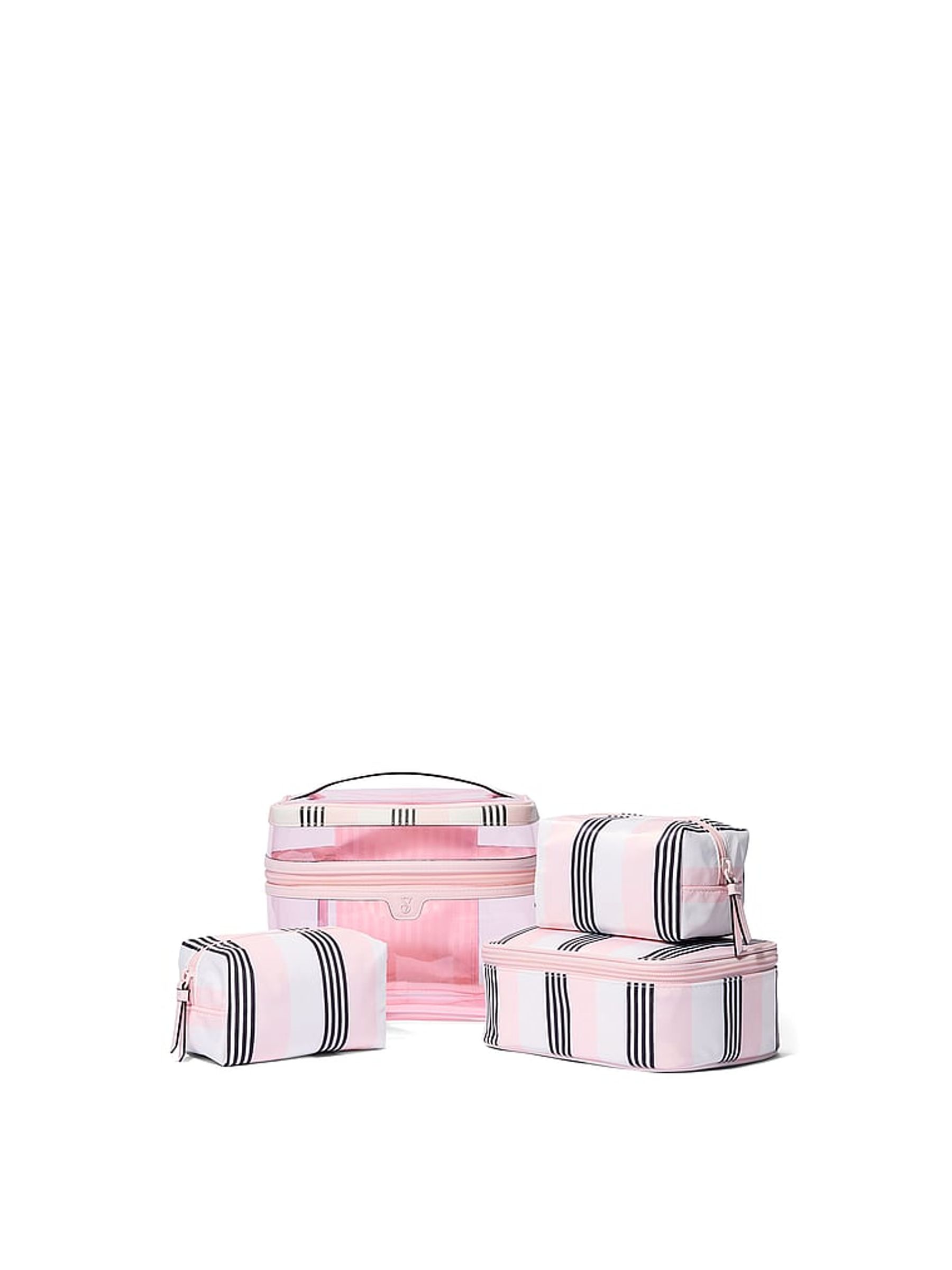 Pink and Black Stripe 4In1 MakeUp Bag - Image 3 of 3