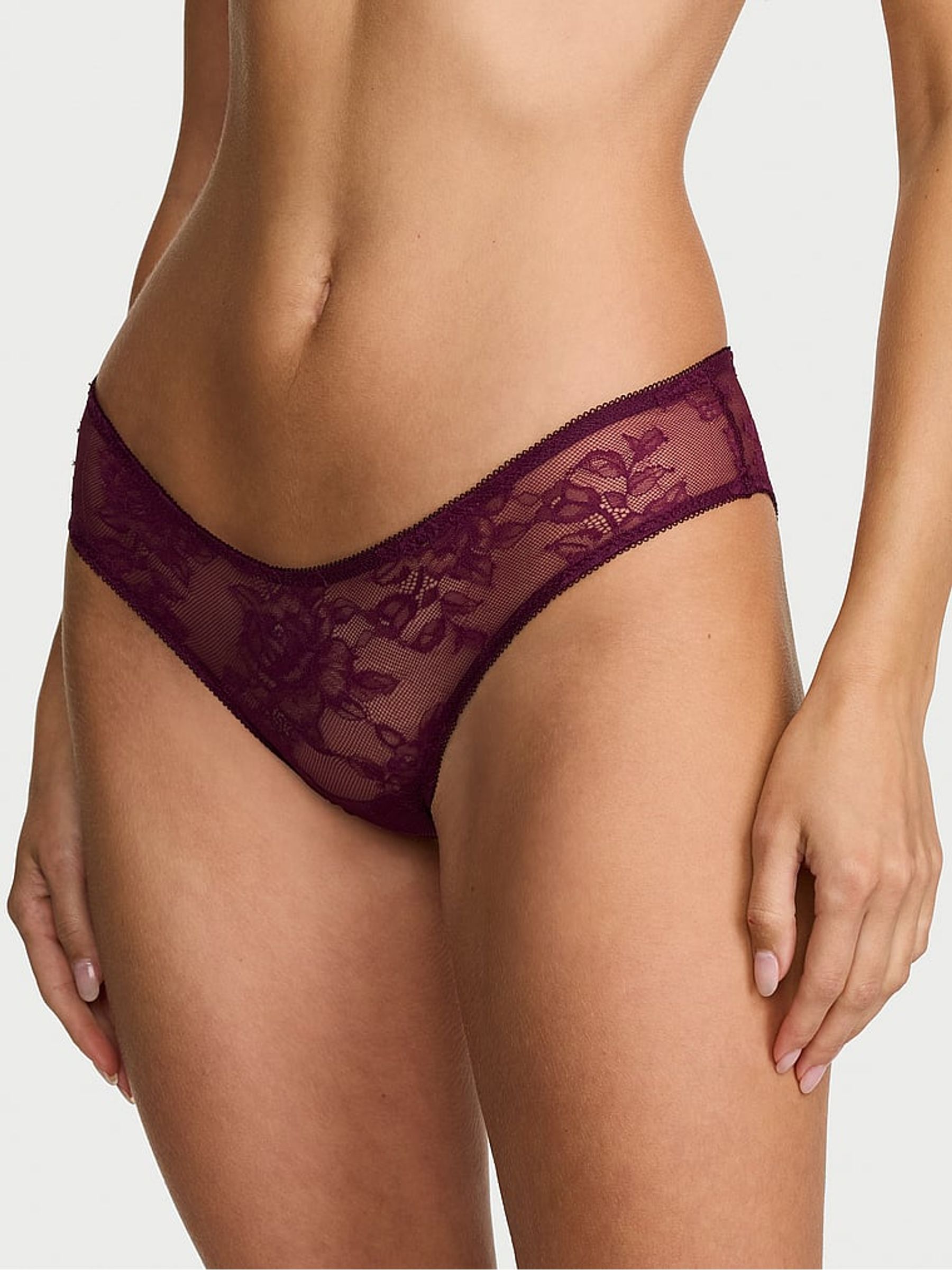 Rich Maroon Red Cheeky Charm Lace Knickers - Image 1 of 2 Rich Maroon Red Cheeky Charm Lace Knickers - Image 1 of 2