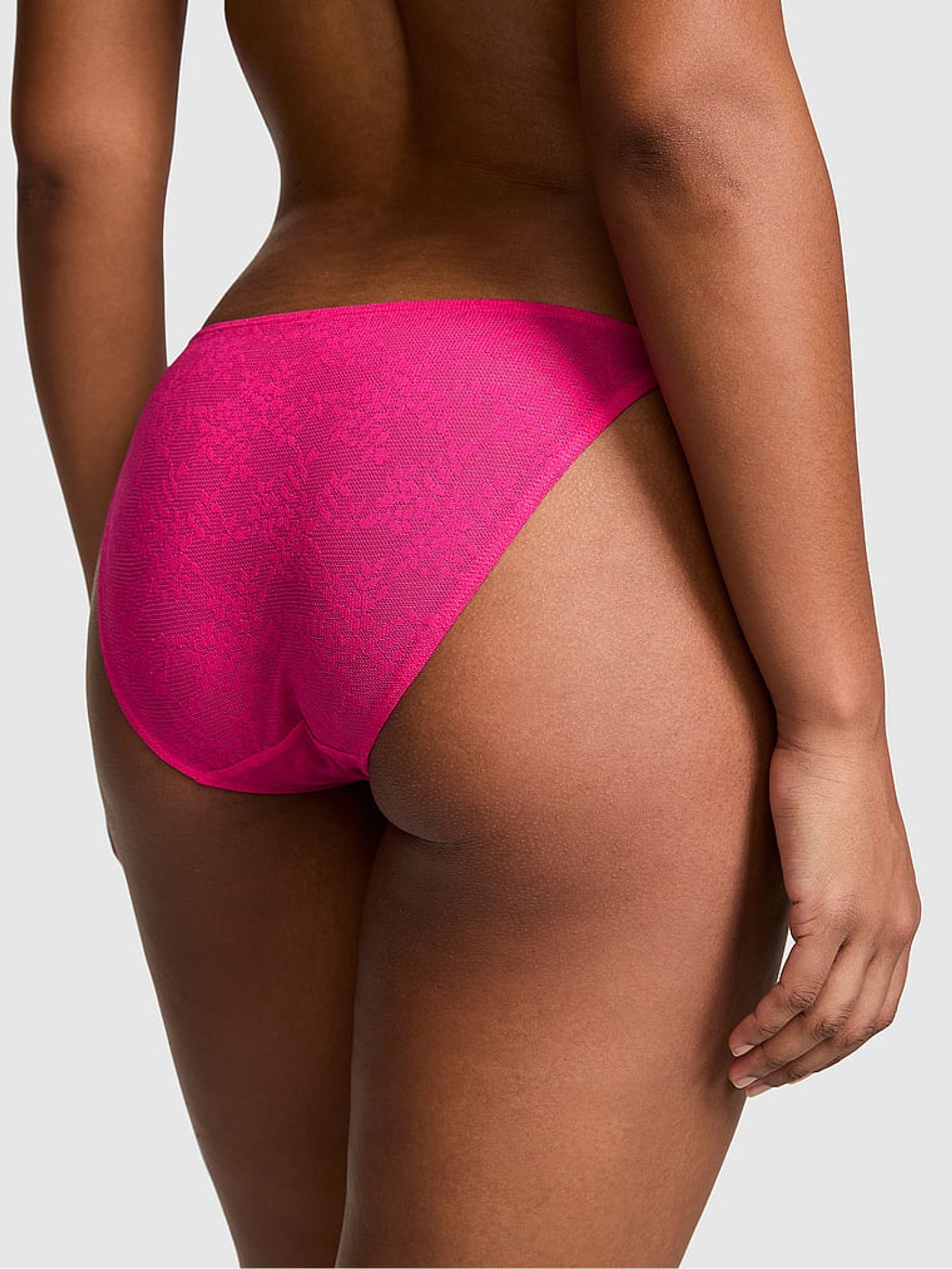 Hot Stuff Pink Bikini Strawberry Embroidery Lace Knickers - Image 2 of 2 Hot Stuff Pink Bikini Strawberry Embroidery Lace Knickers - Image 2 of 2