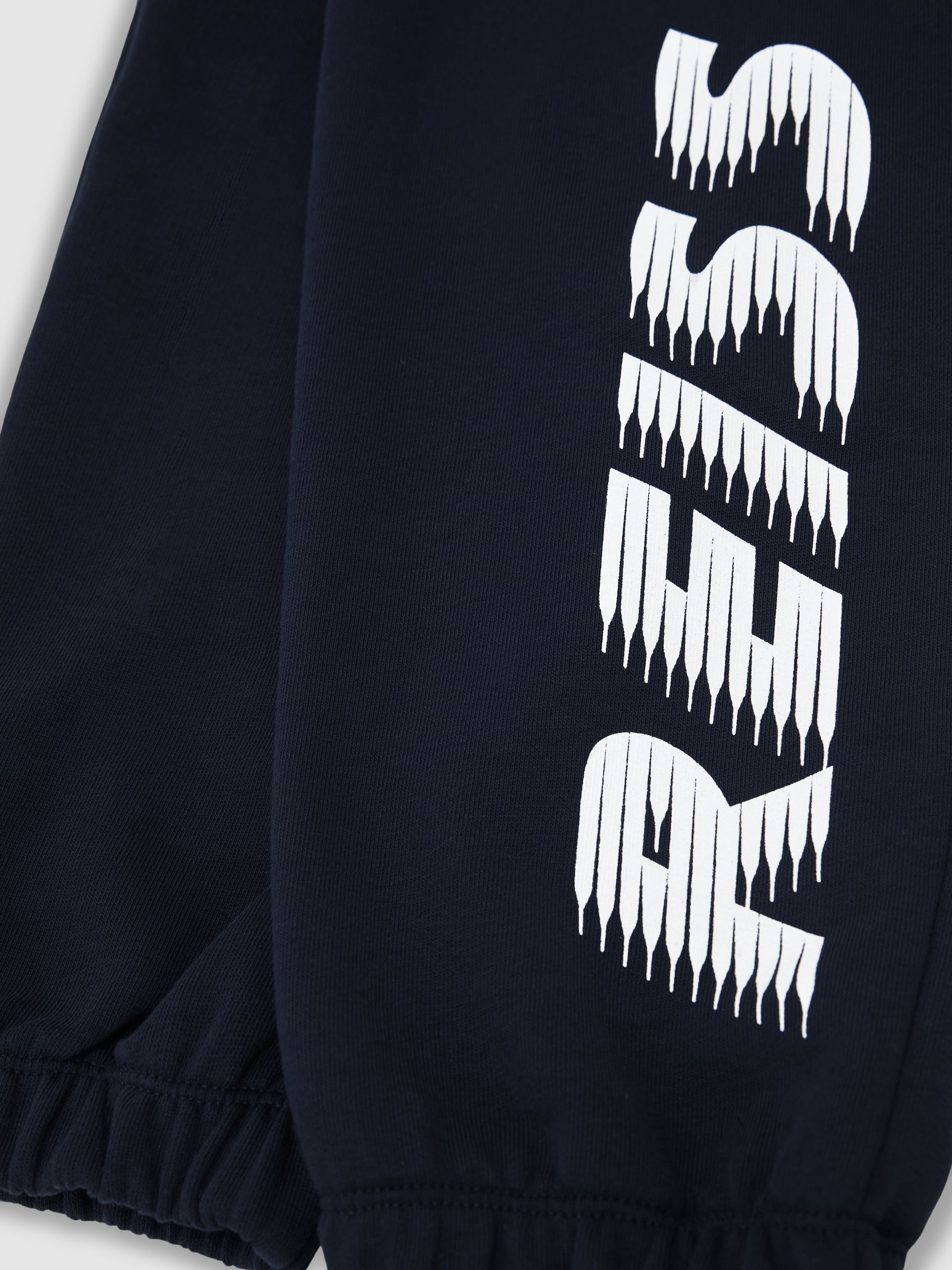 Cotton Logo-Print Cuffed Joggers in Navy - Image 5 of 5