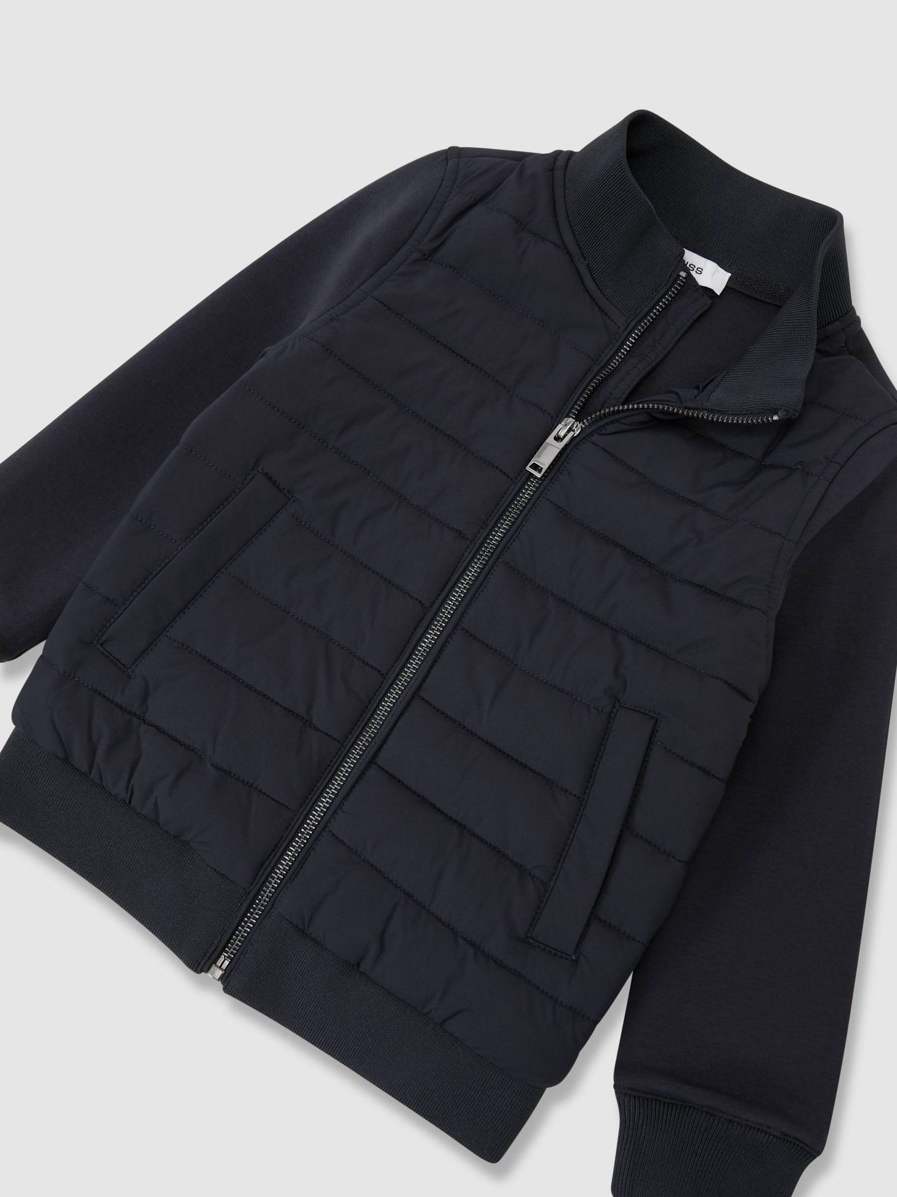 Quilted Hybrid Zip-Front Jacket in Navy - Image 3 of 3