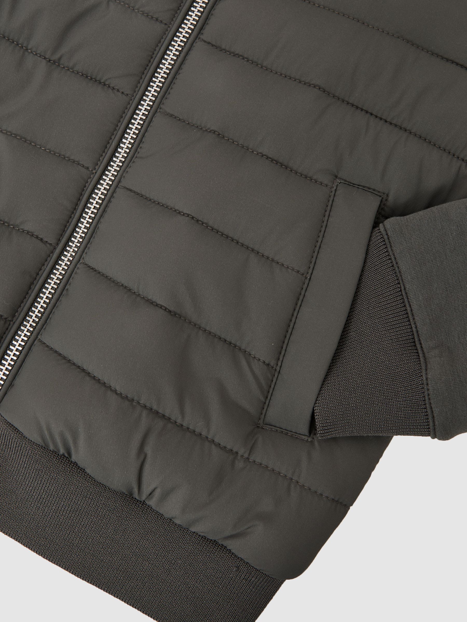 3-9 yrs Quilted Hybrid Zip-Front Jacket in Sage Green - Image 4 of 4