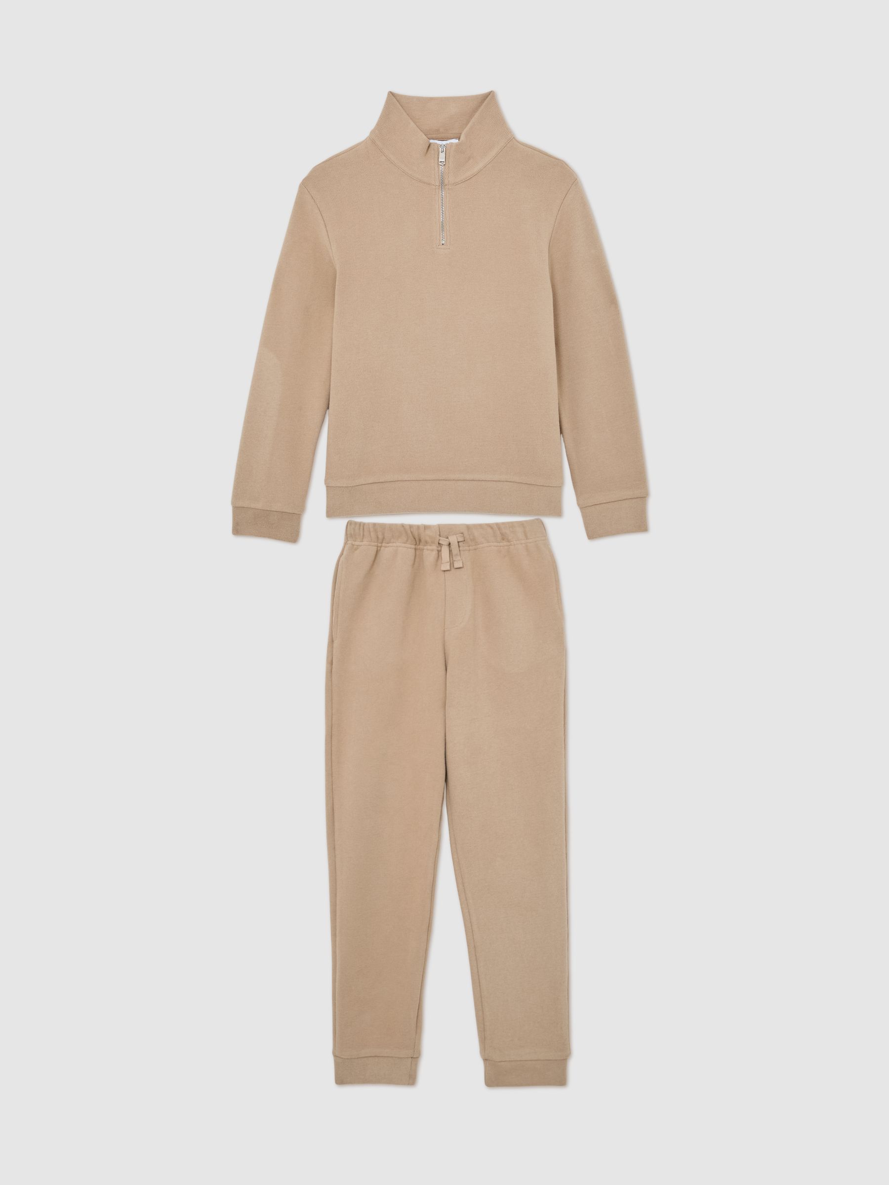 Half-Zip Sweatshirt and Joggers Set in Camel - Εικόνα 2 από 6