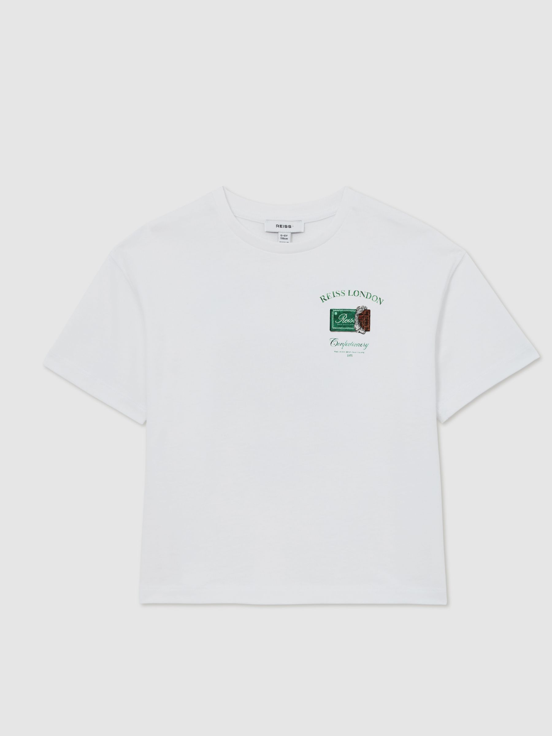 Cotton Chocolate-Print T-Shirt in White - Image 2 of 6 Cotton Chocolate-Print T-Shirt in White - Image 2 of 6