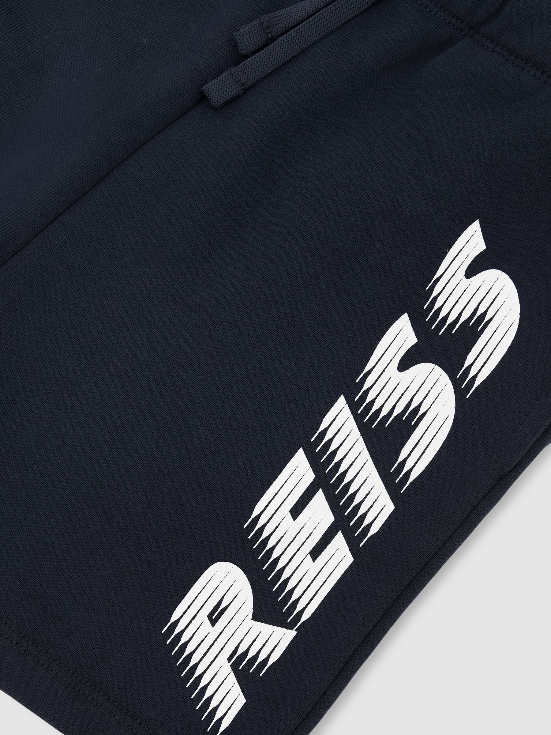 Cotton Logo-Print Drawstring Shorts in Navy - Image 5 of 5