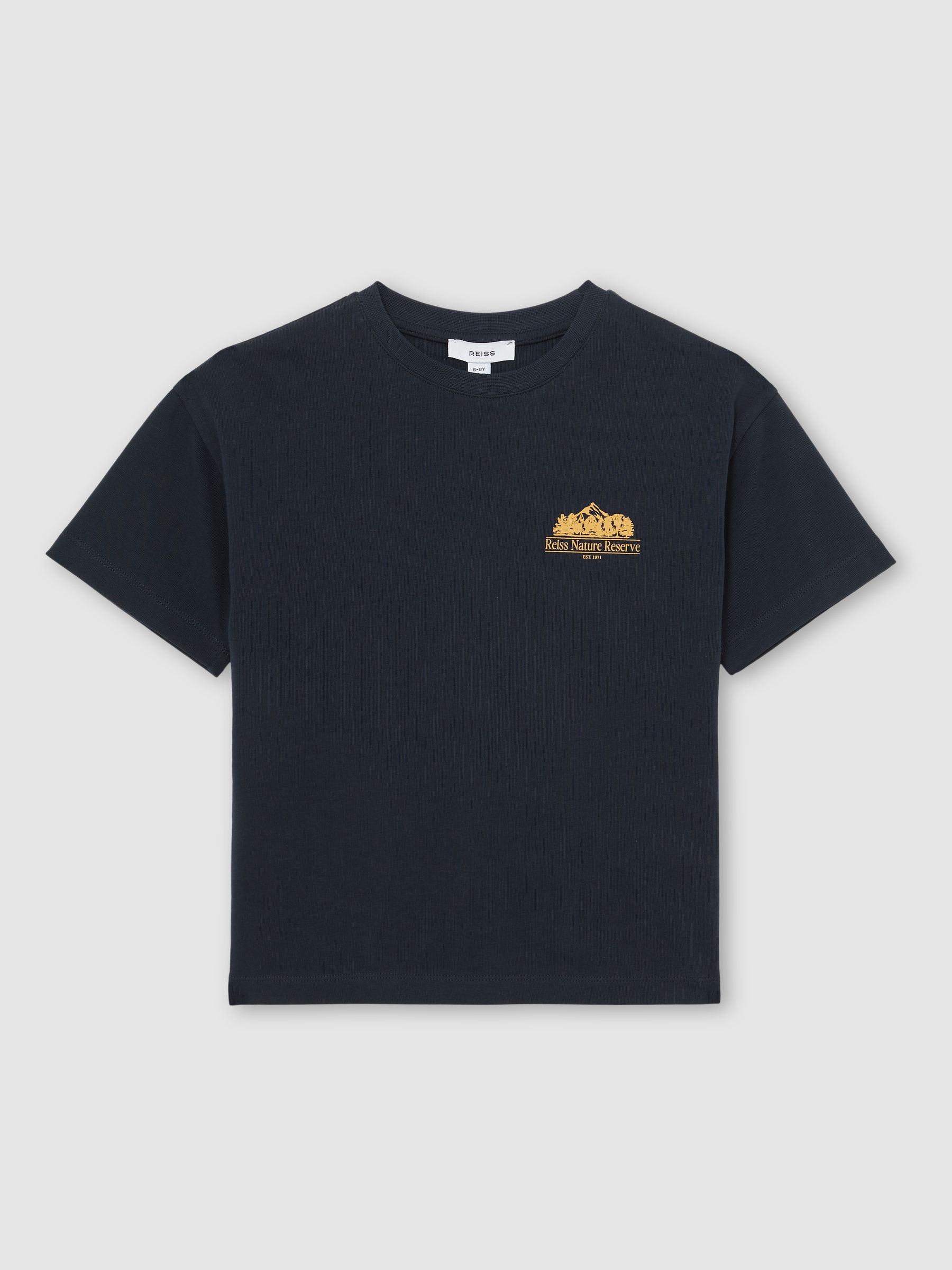 Cotton Nature Reserve Logo T-Shirt in Navy - Image 1 of 5