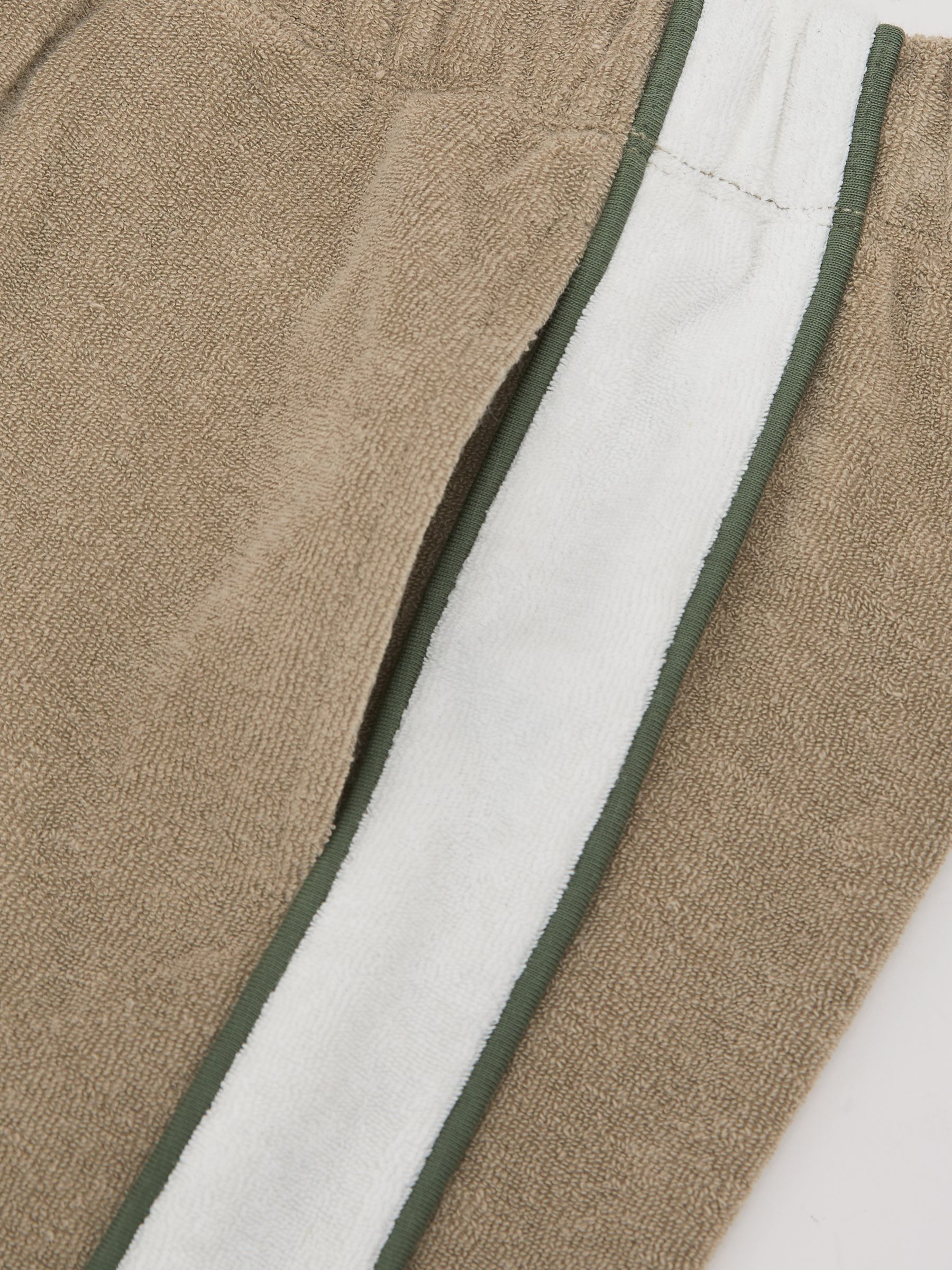 3-9 yrs Towelling Colour-Block Shorts in Sage/White - Image 4 of 4