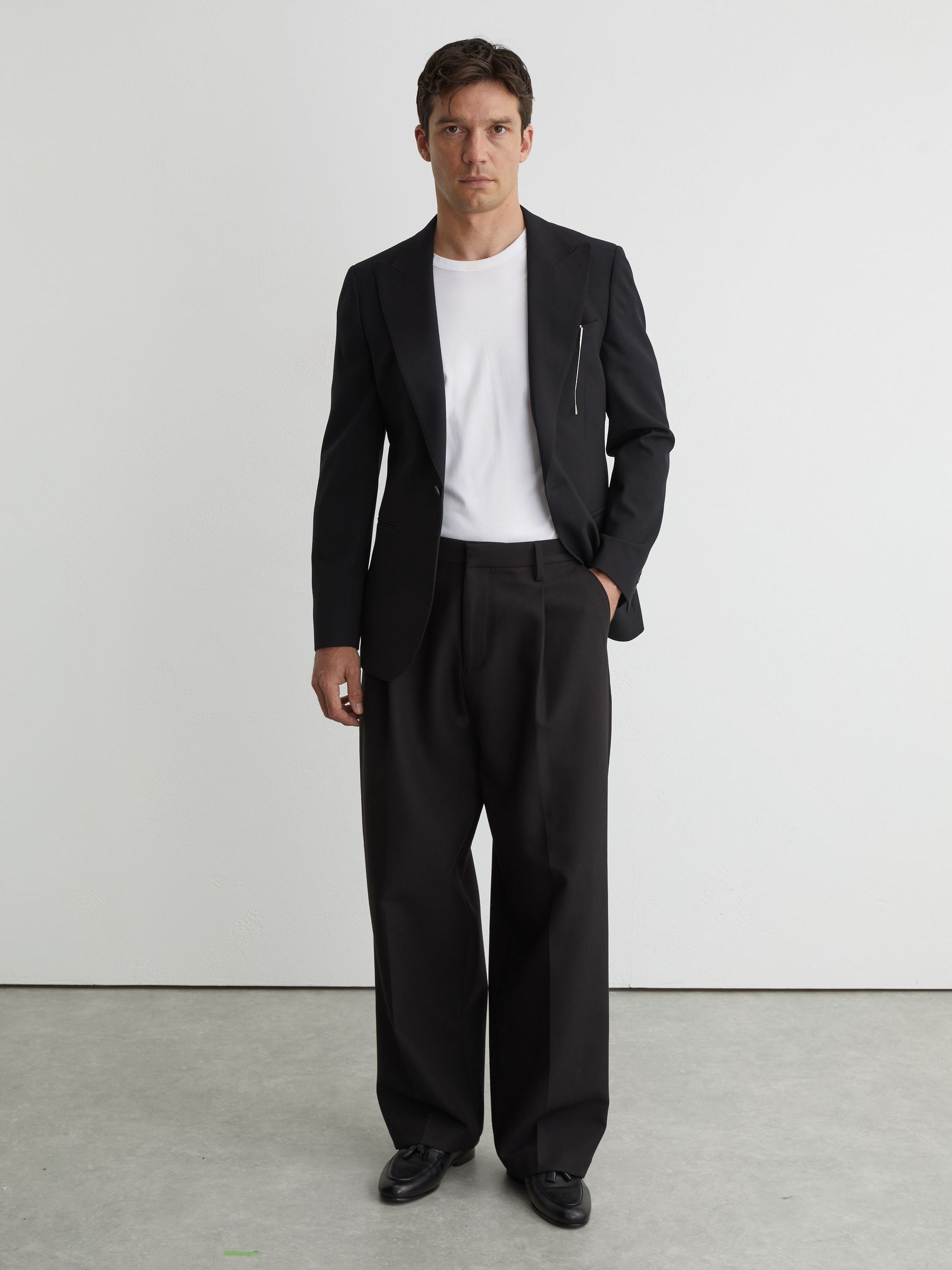 Tumbled-Leather Tassel-Detail Loafers in Black - Image 4 of 6