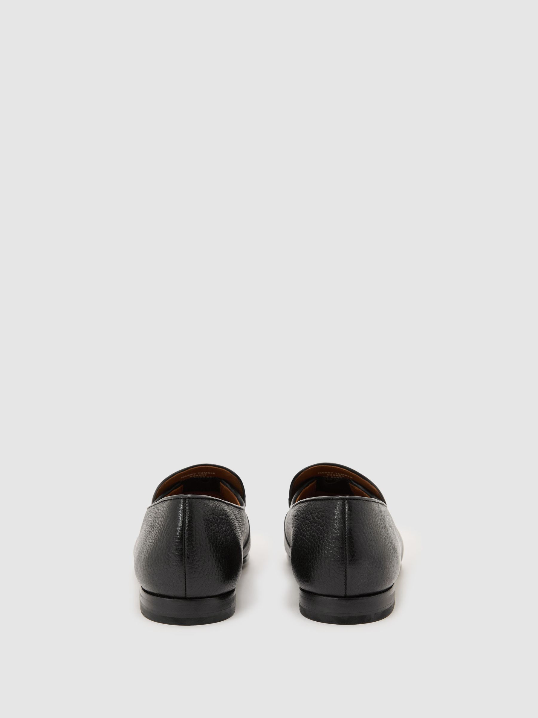 Tumbled-Leather Tassel-Detail Loafers in Black - image 3