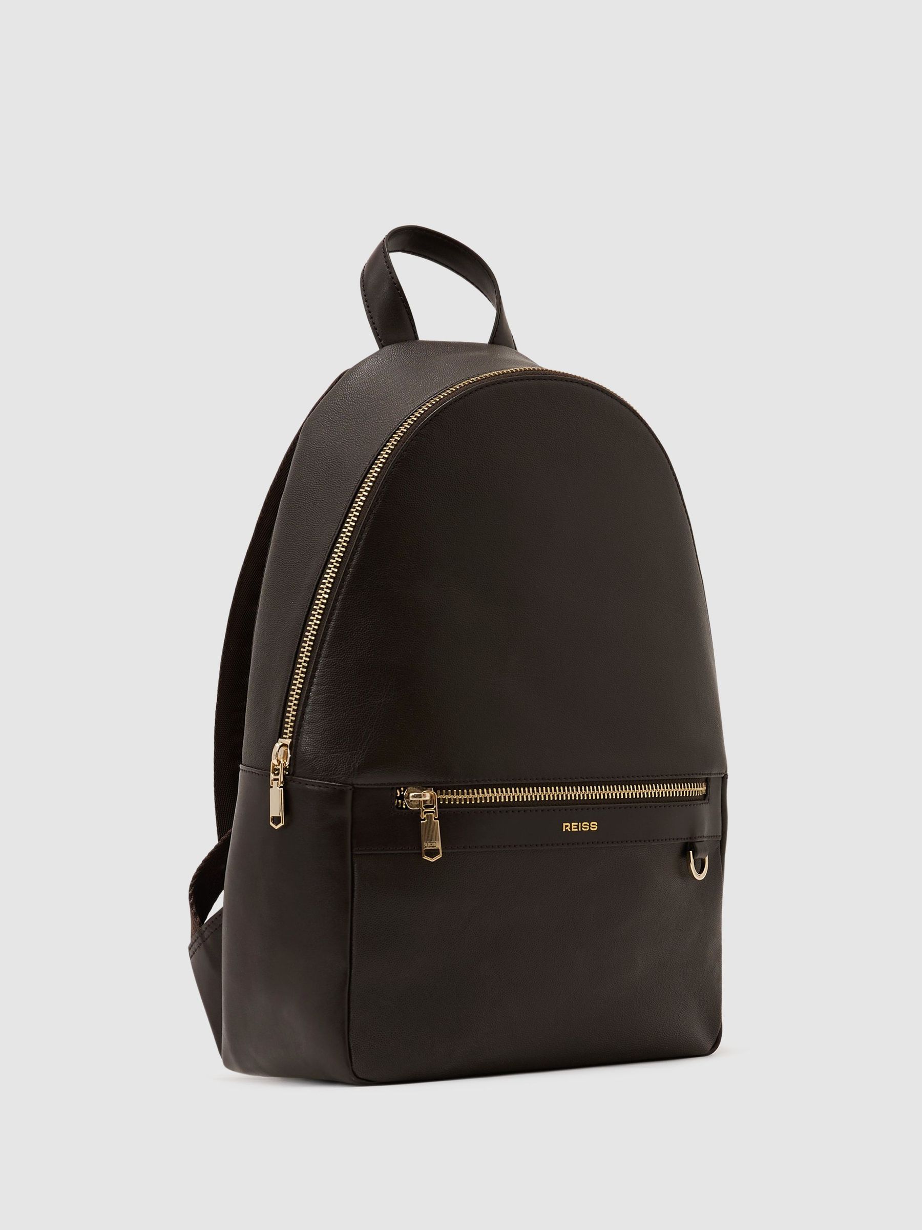 Micro-Grain Leather Backpack in Dark Brown - image 4
